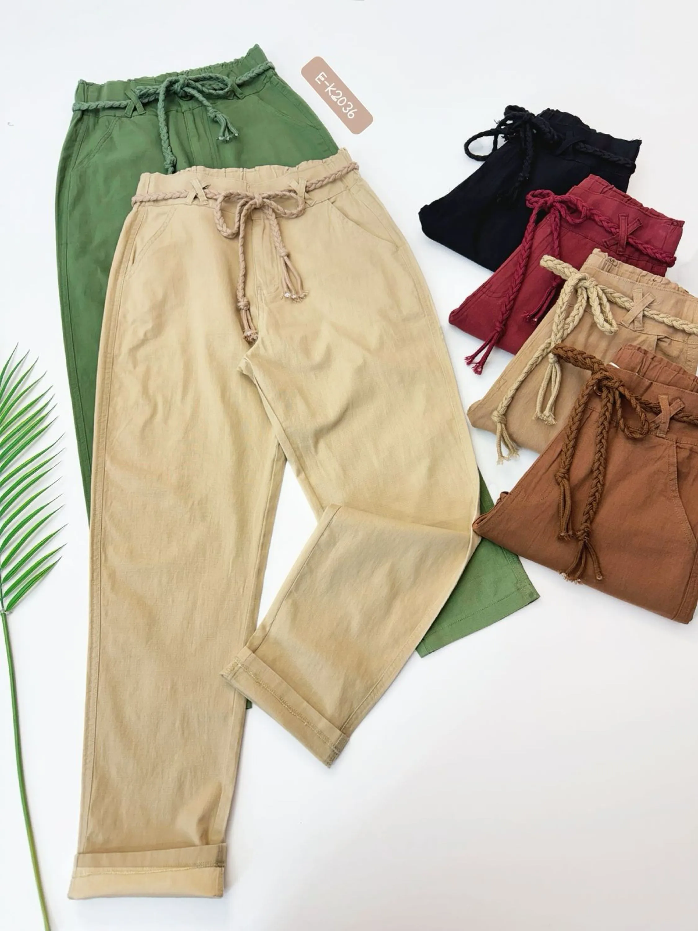 2036 calça de linho importado