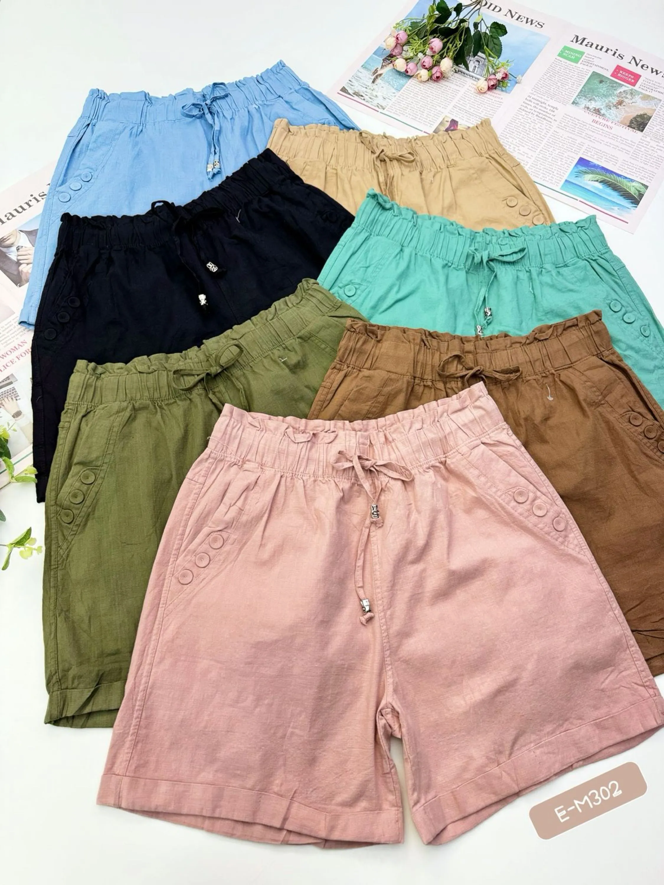 E-M302. Short - M G GG - linho elastano