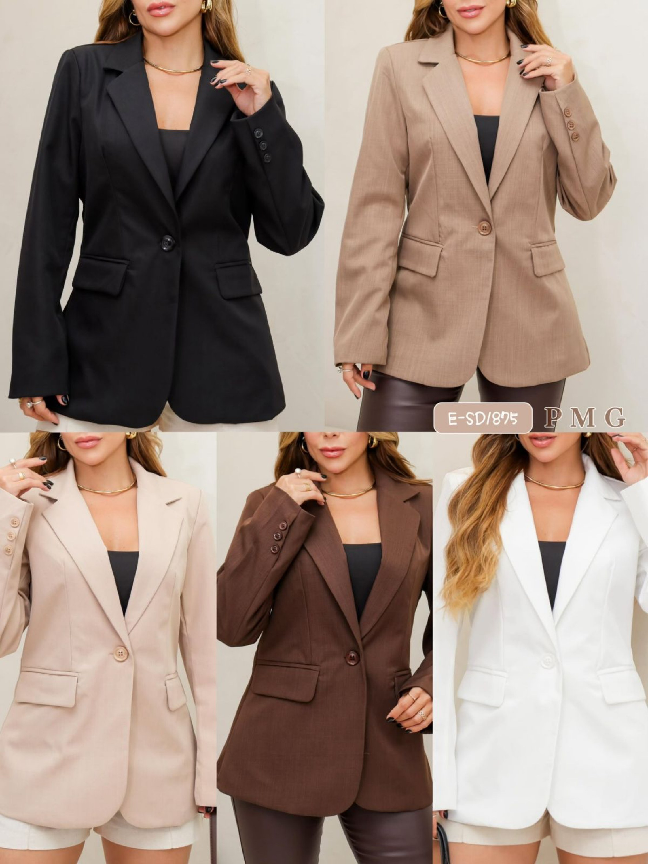 E-SD1875.  Blazer. - P M G - alfaitaria + ombra com forro