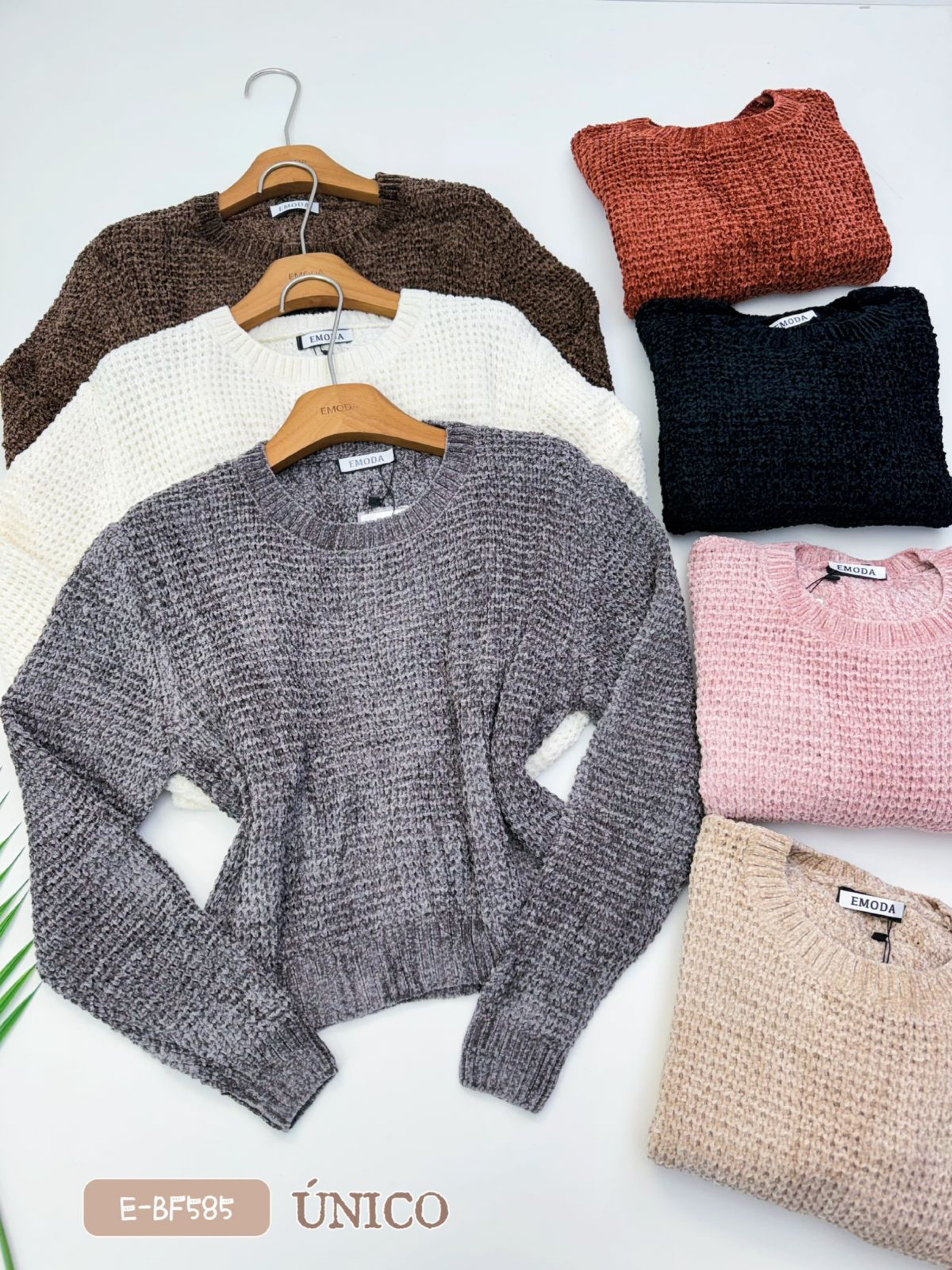 E-BF585. Blusa - ÚNICO- chenille