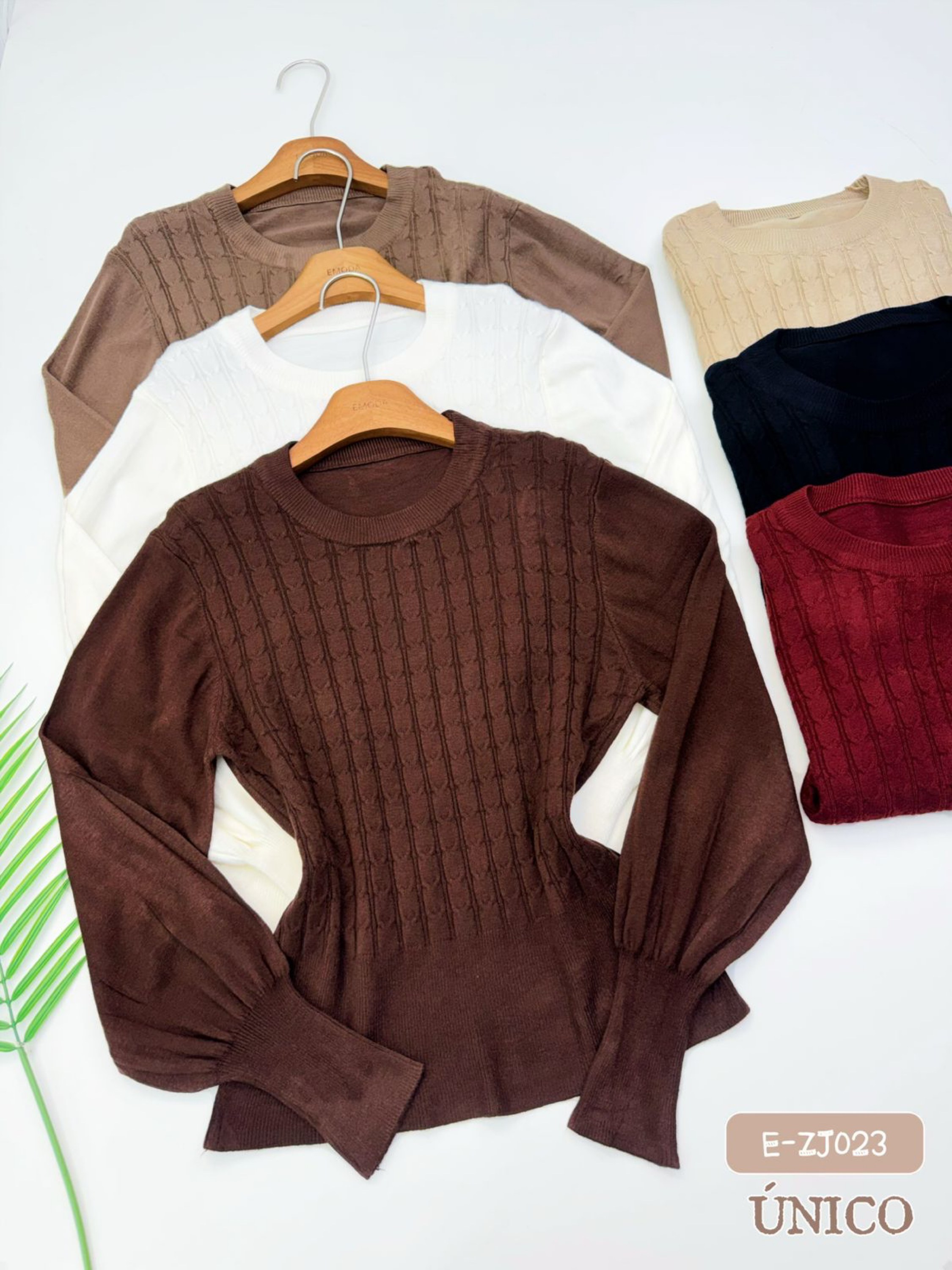 E-ZJ023  Blusa bufante - ÚNICO - modal