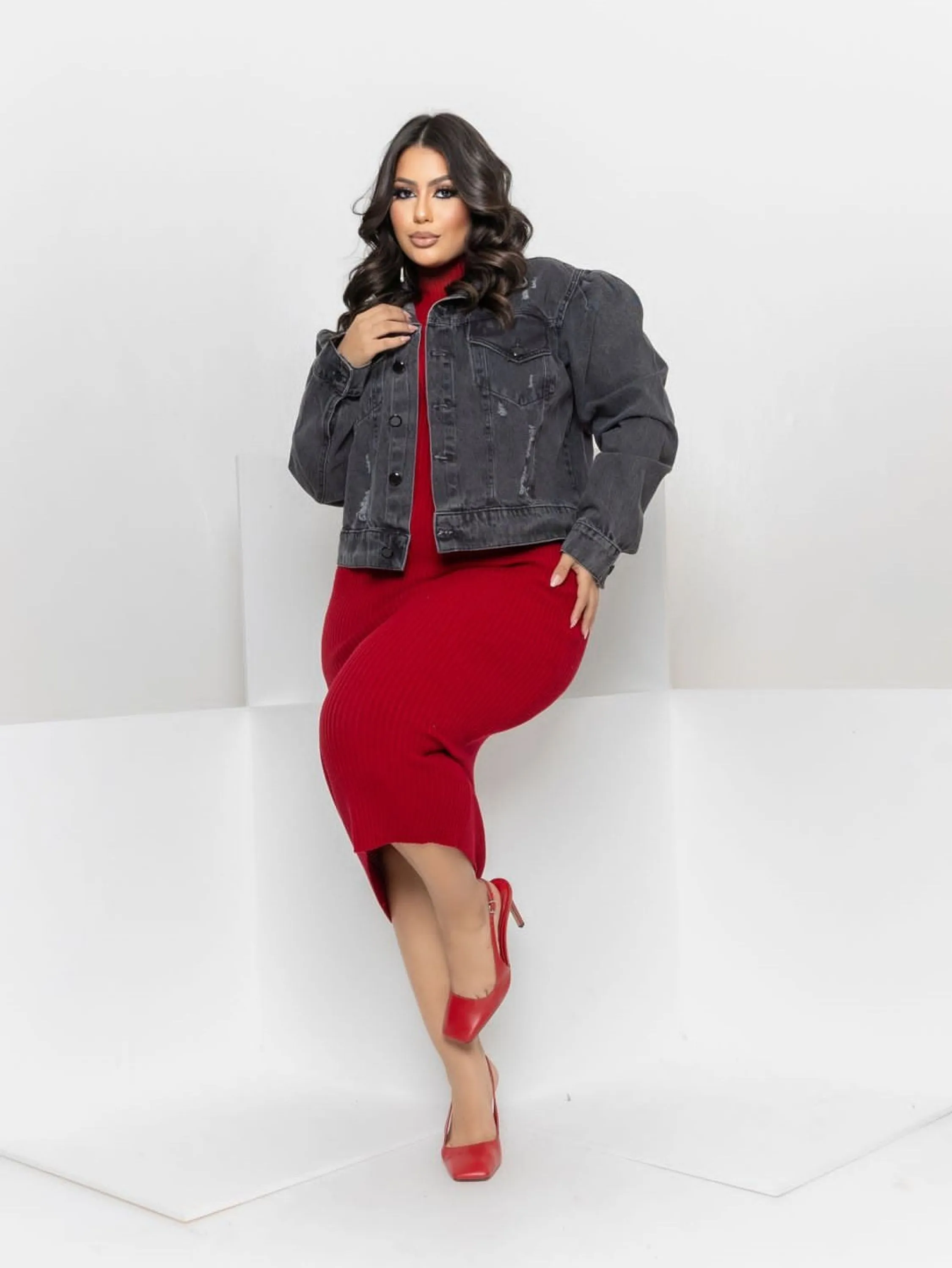 Jaqueta jeans plus size