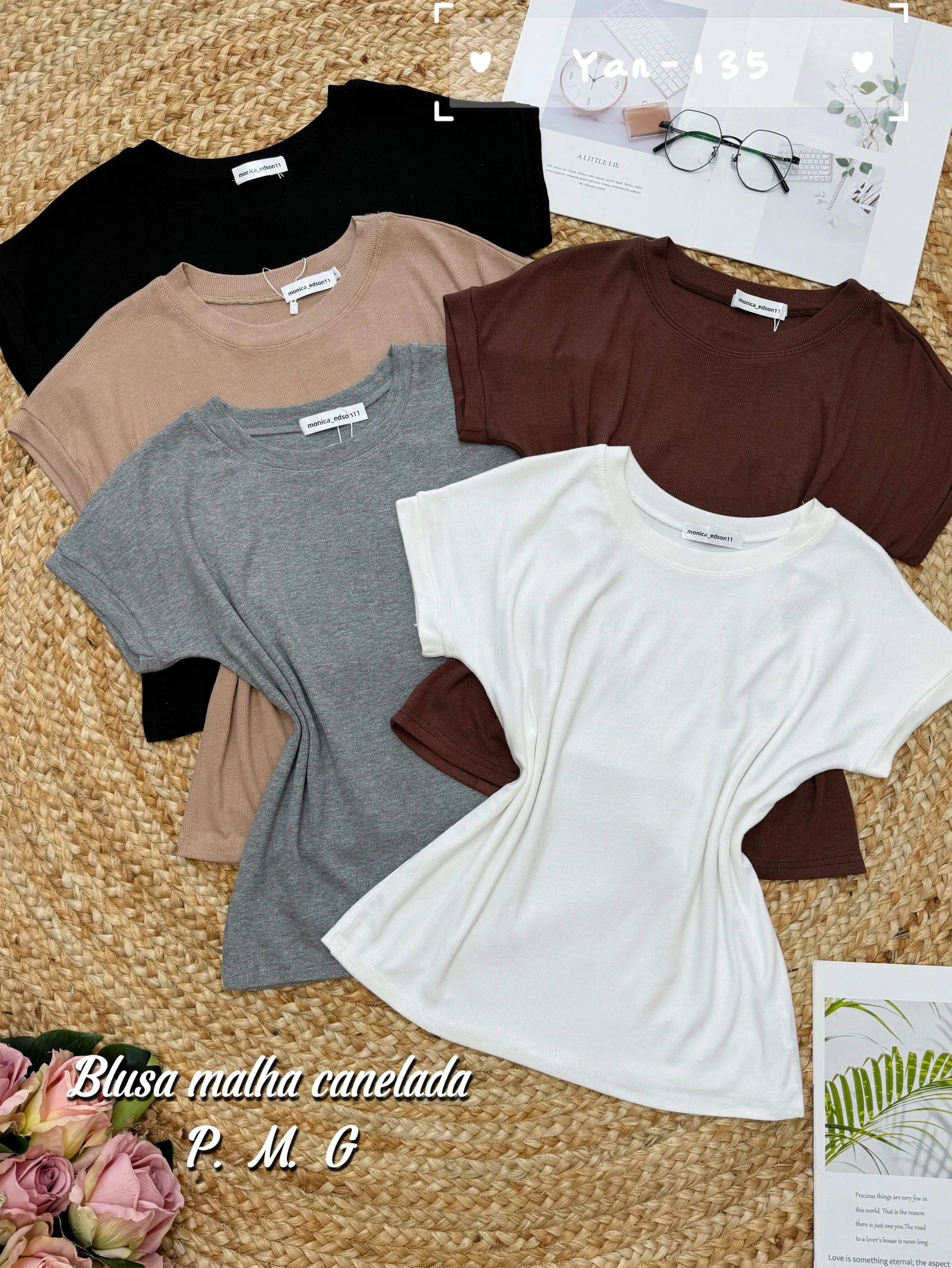 Blusa malha algodão com elastano 135# Yan modas