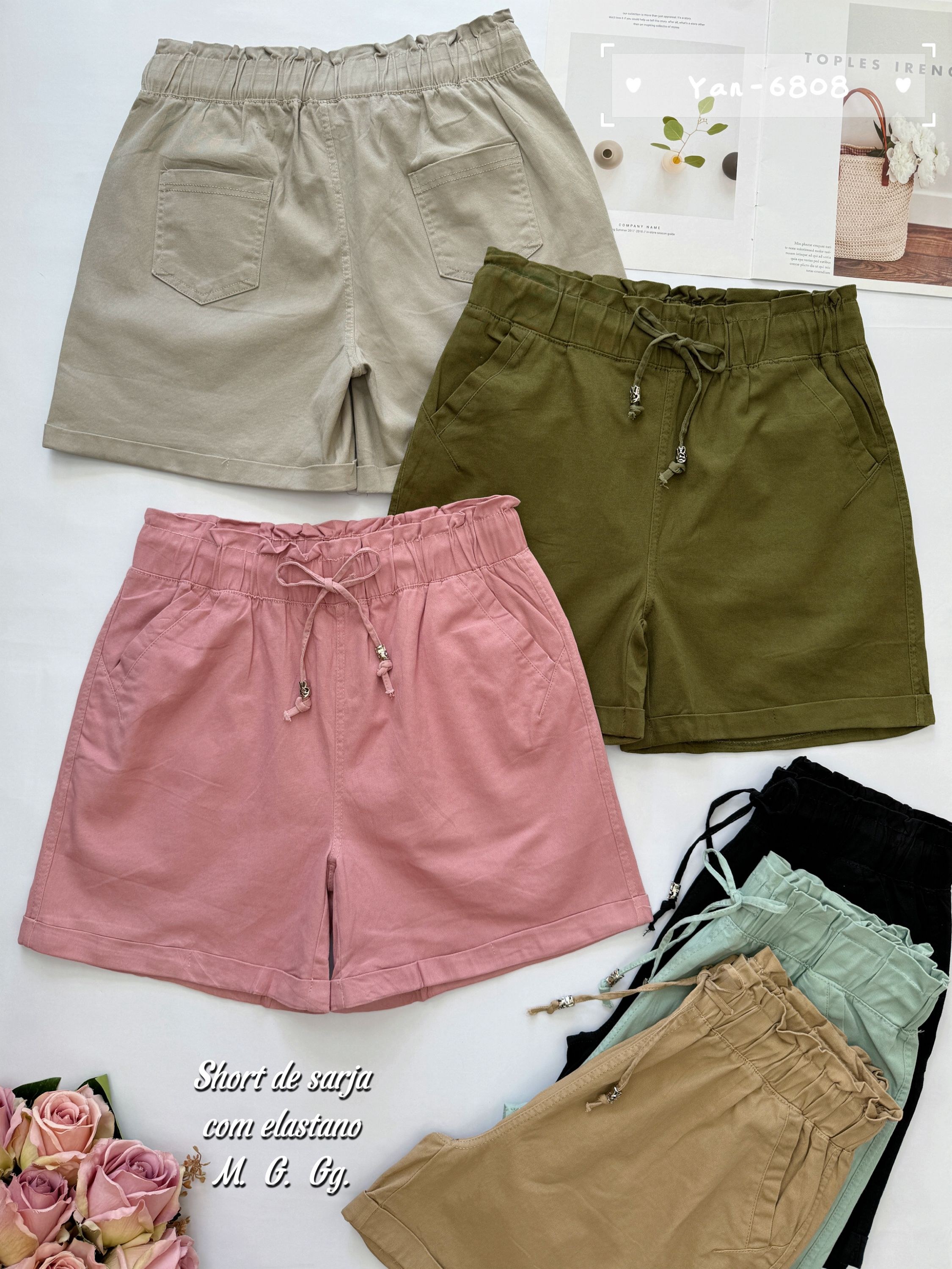 Short de sarja com elastano 6808# Yan modas