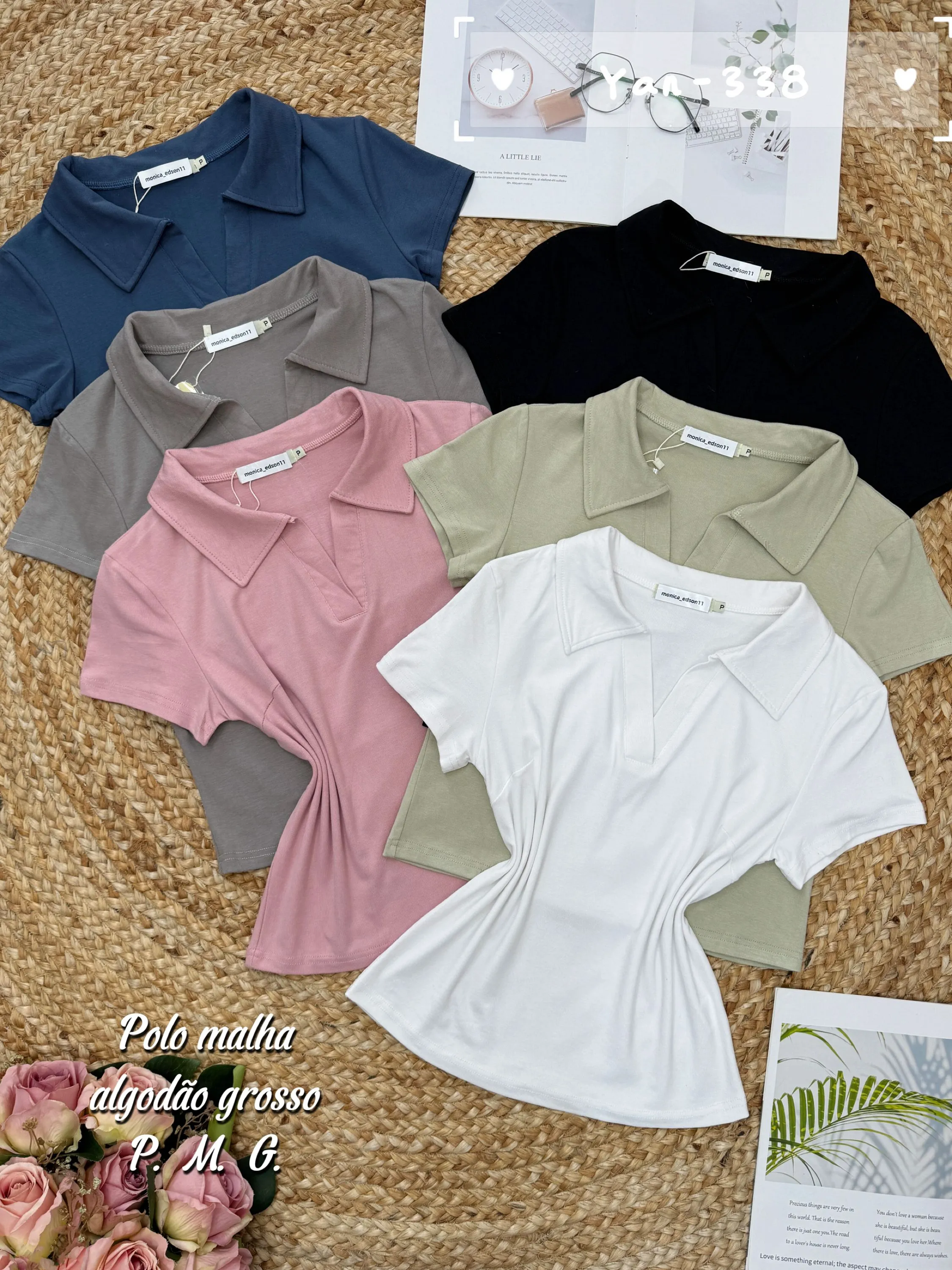 Blusa polo malha algodão grosso 338# Yan modas