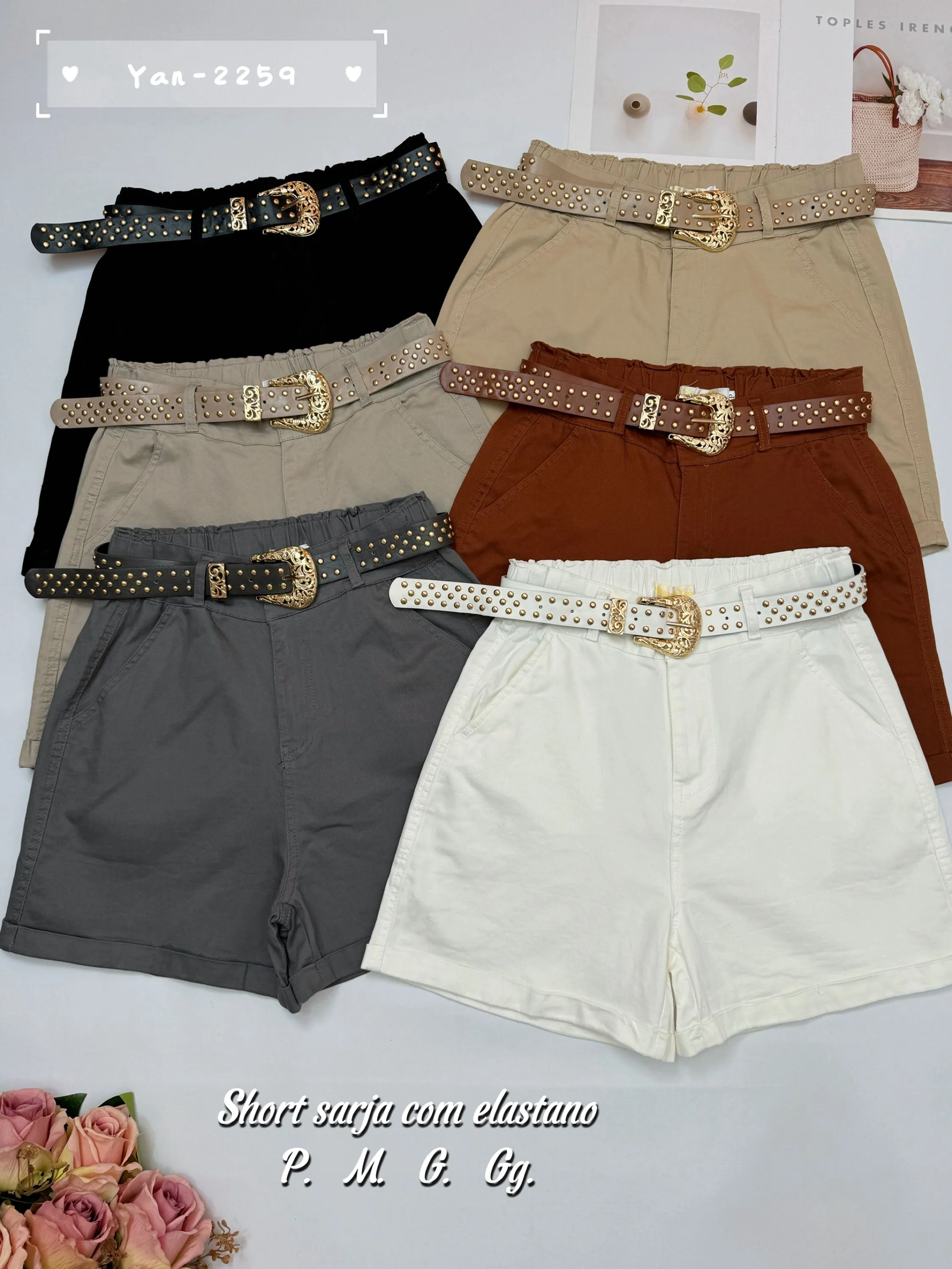 Short de sarja com elastano 2259# Yan modas