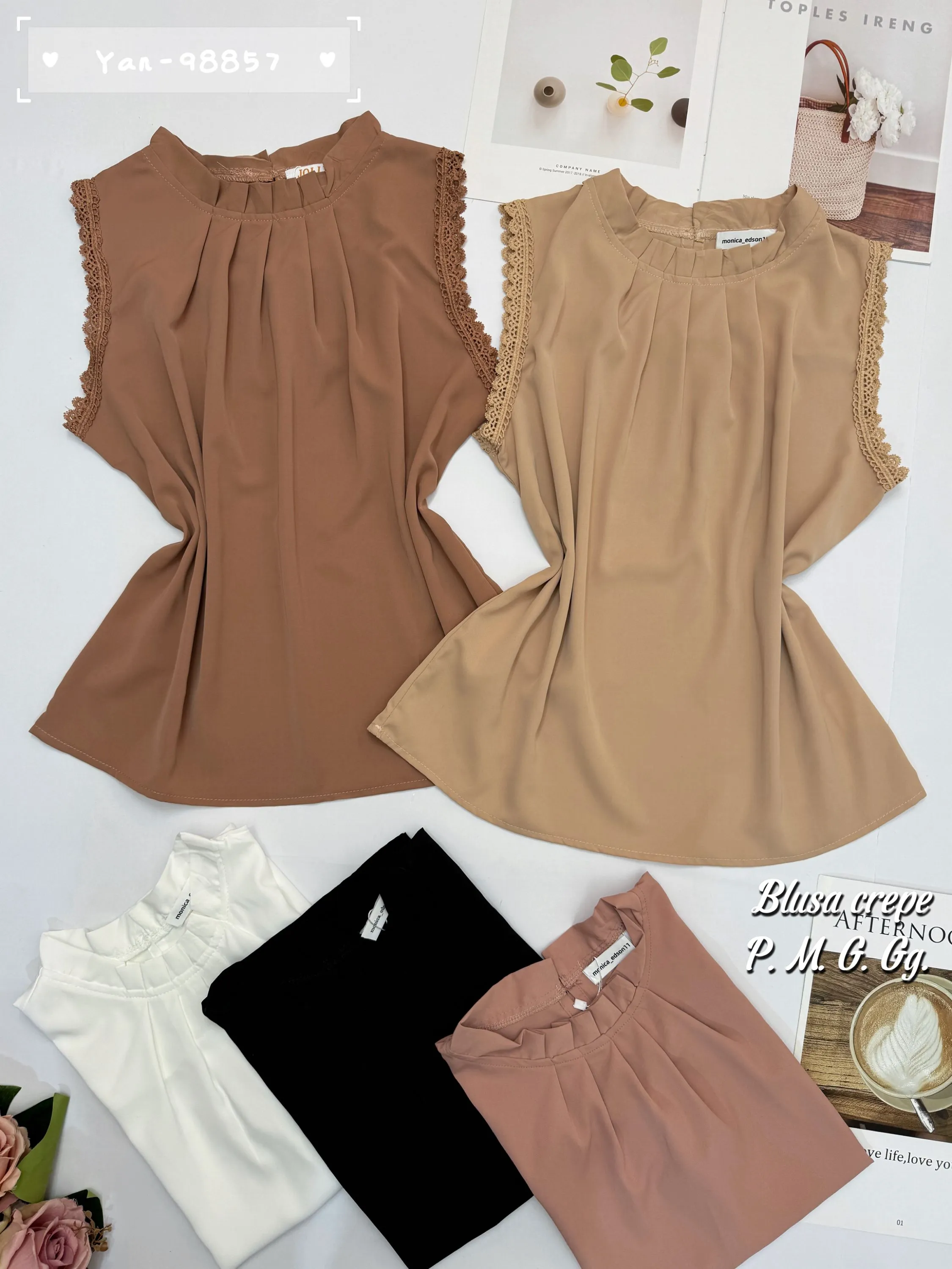 Blusa de crepe 98857# Yan modas