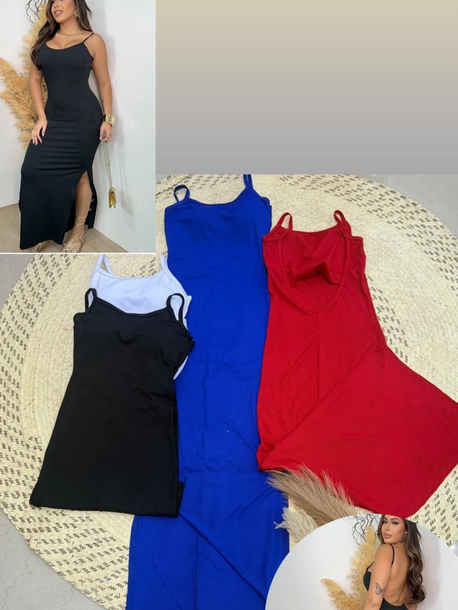Vestido longo,costa nua