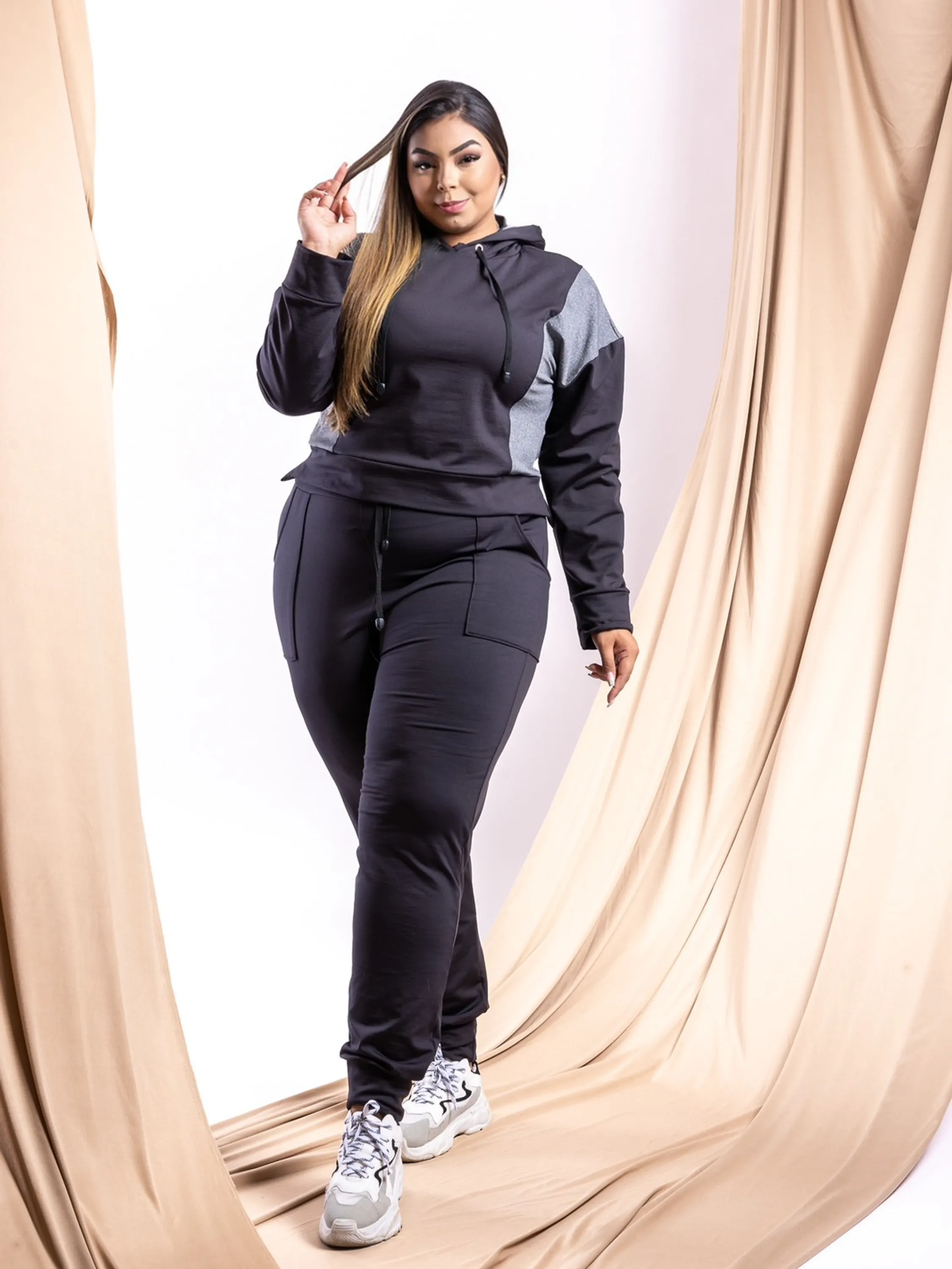 Conjunto de inverno bolsão Plus Size