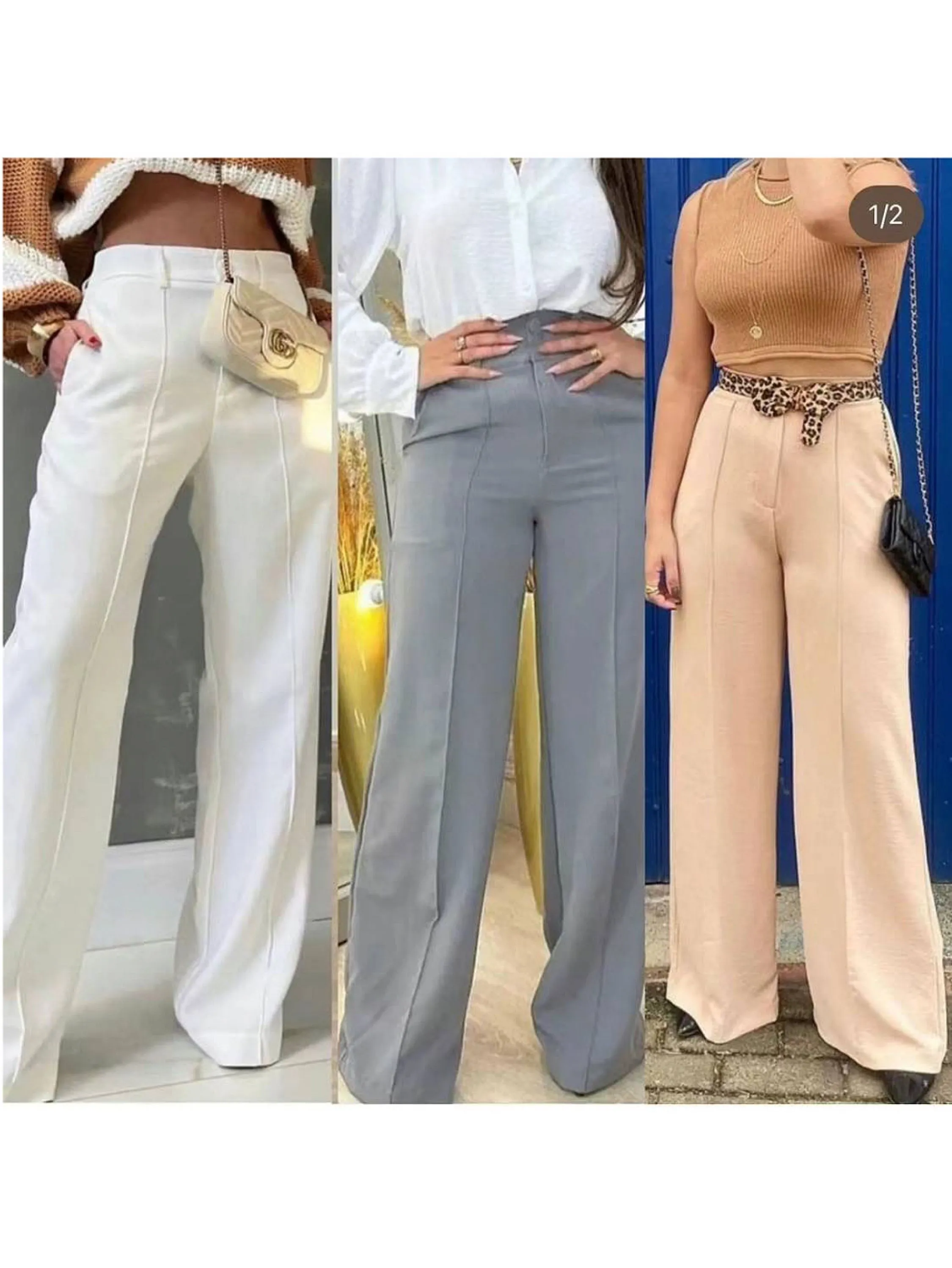 Calça pantalona alfaiataria linda bella