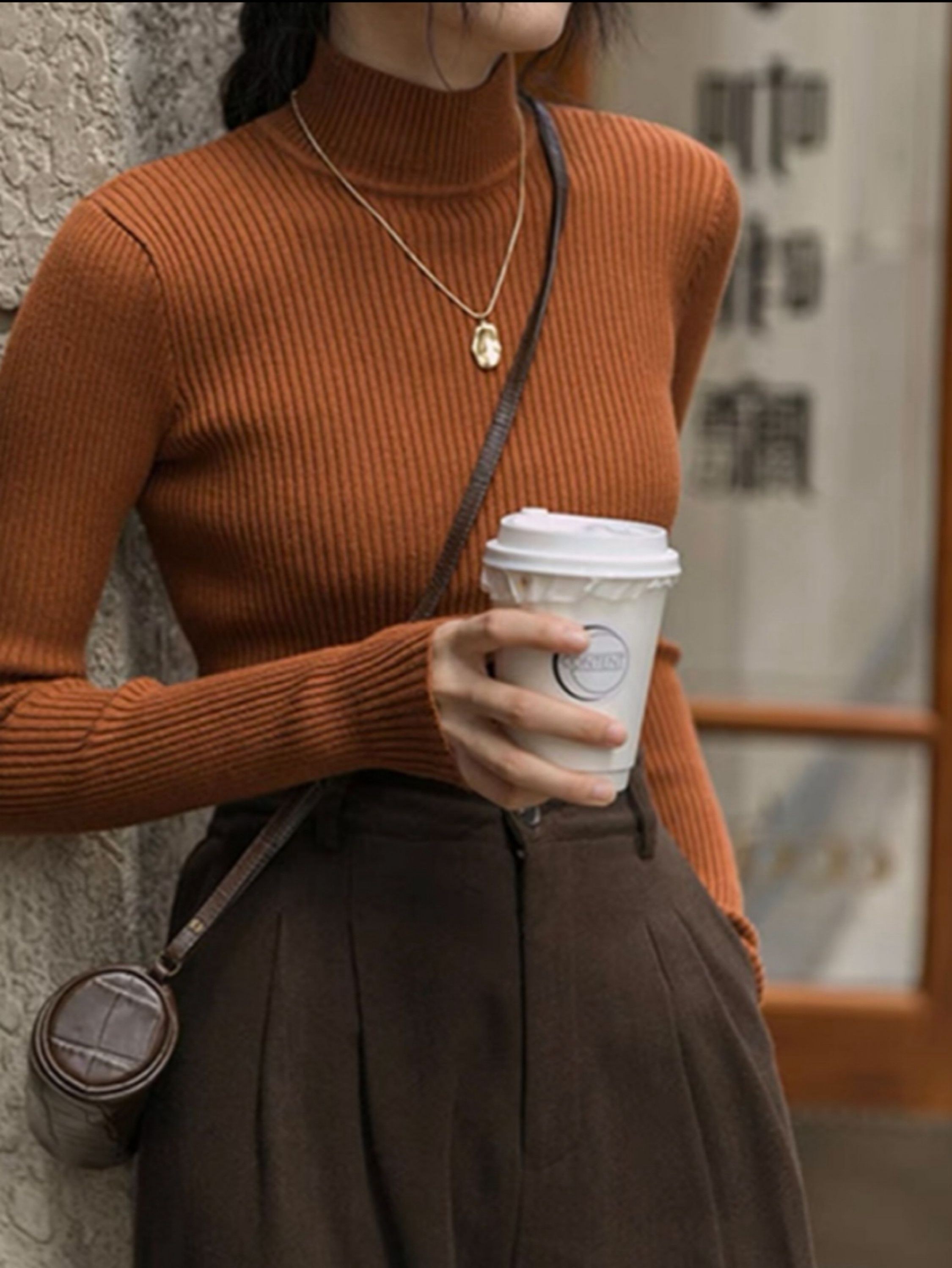 Suéter de gola meia 07#fkmoda