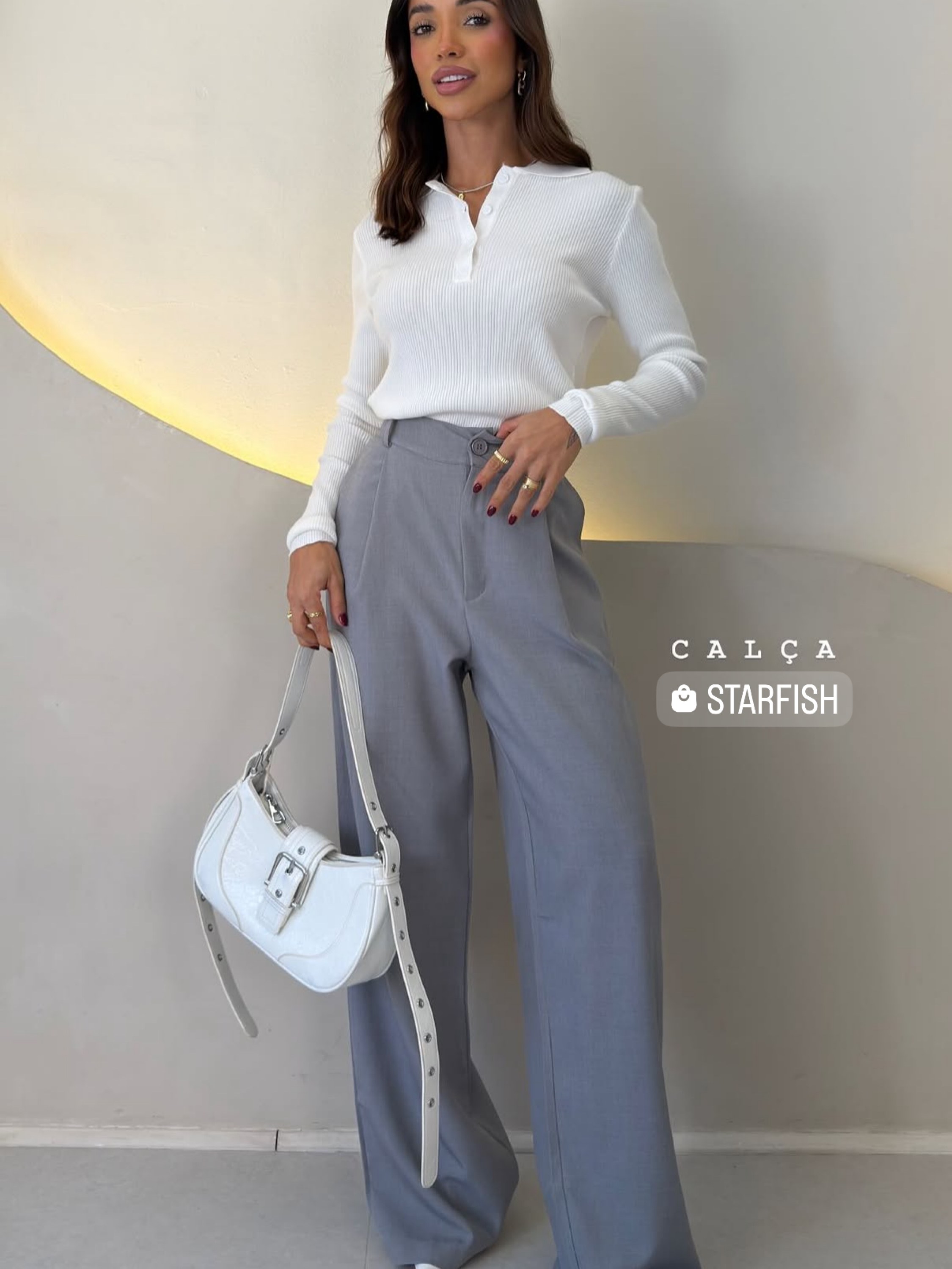 Calça wide legue 65#