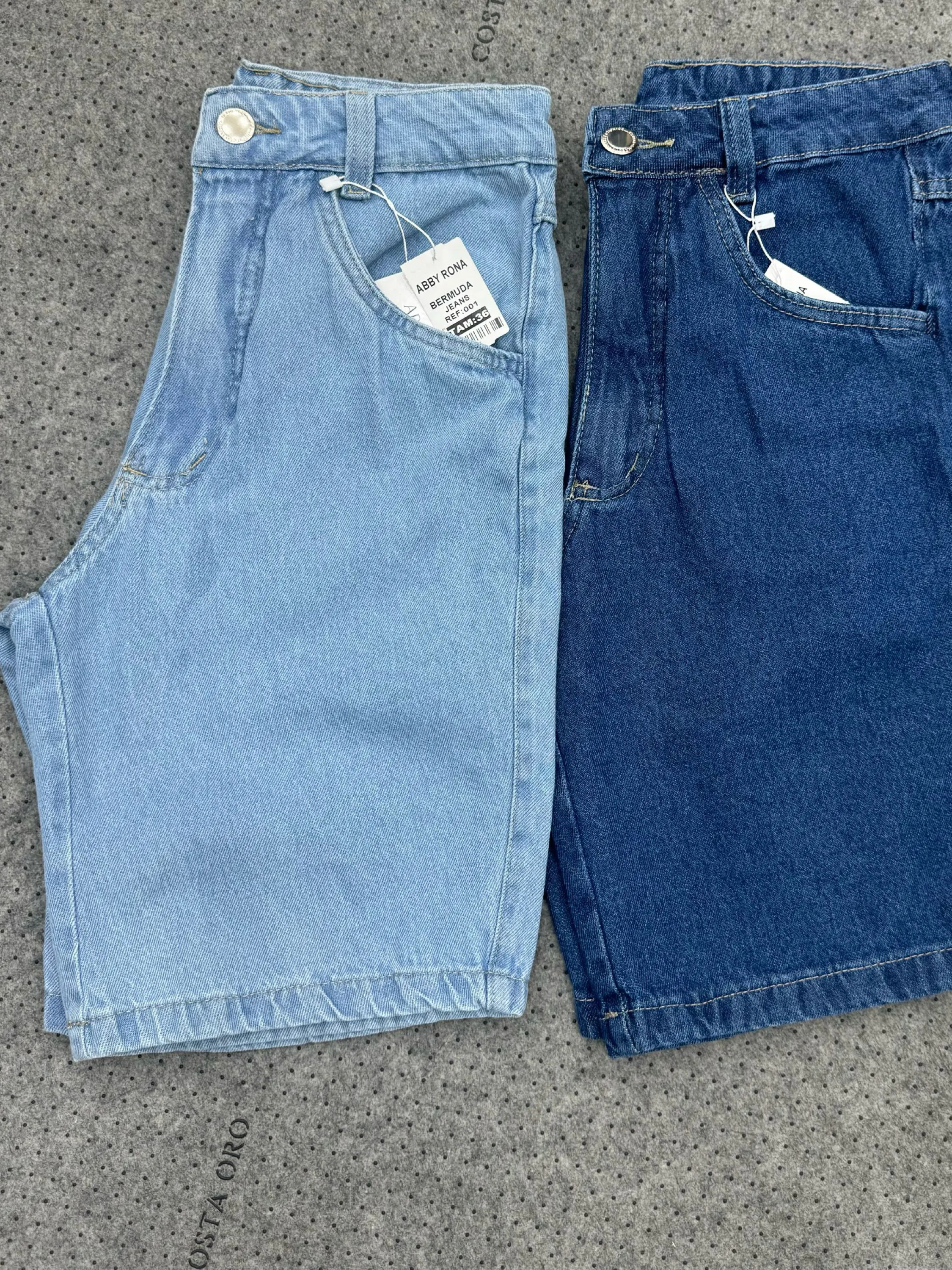 Bermuda jeans feminina básica