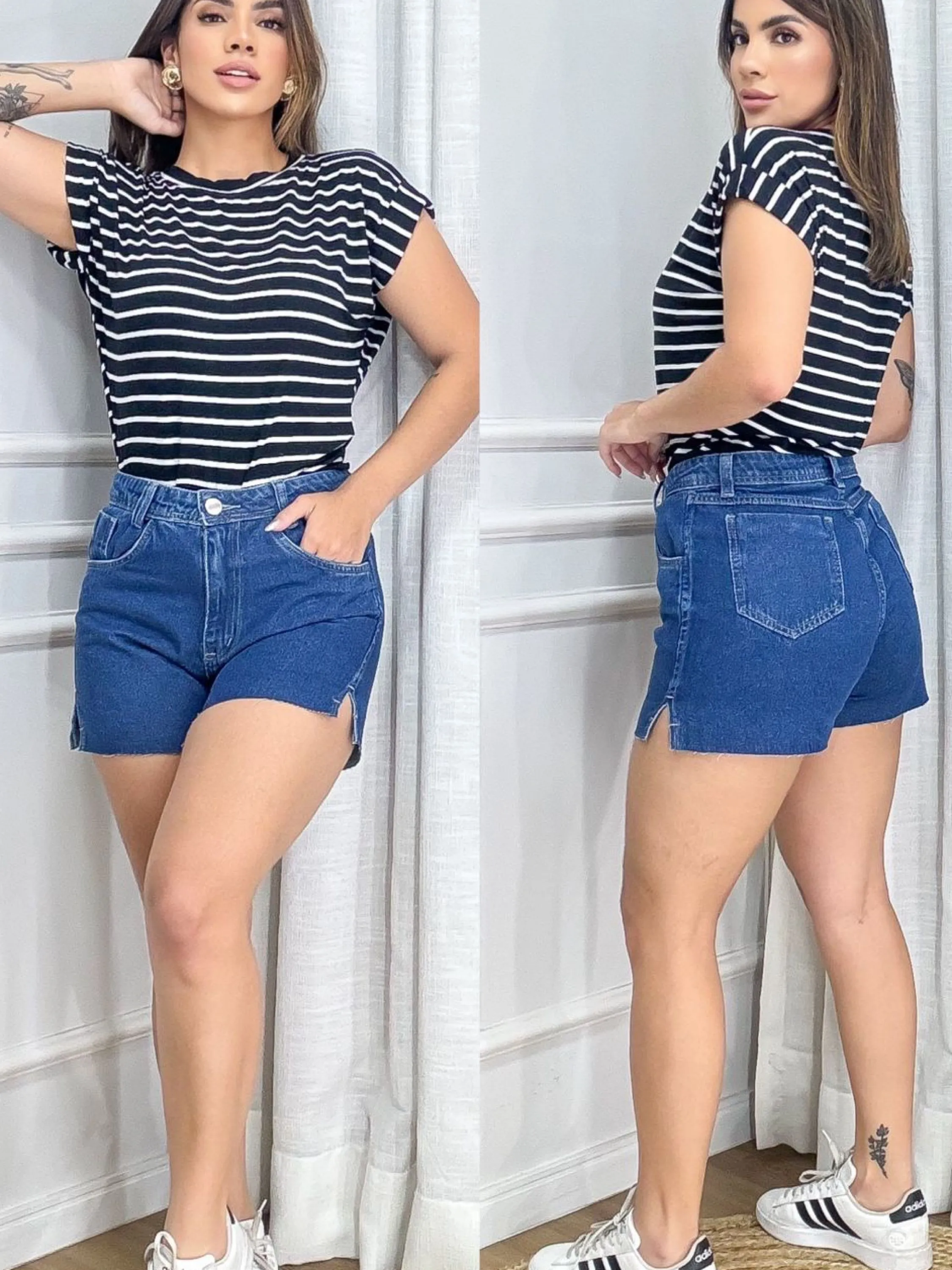 Short jeans feminino sem barra