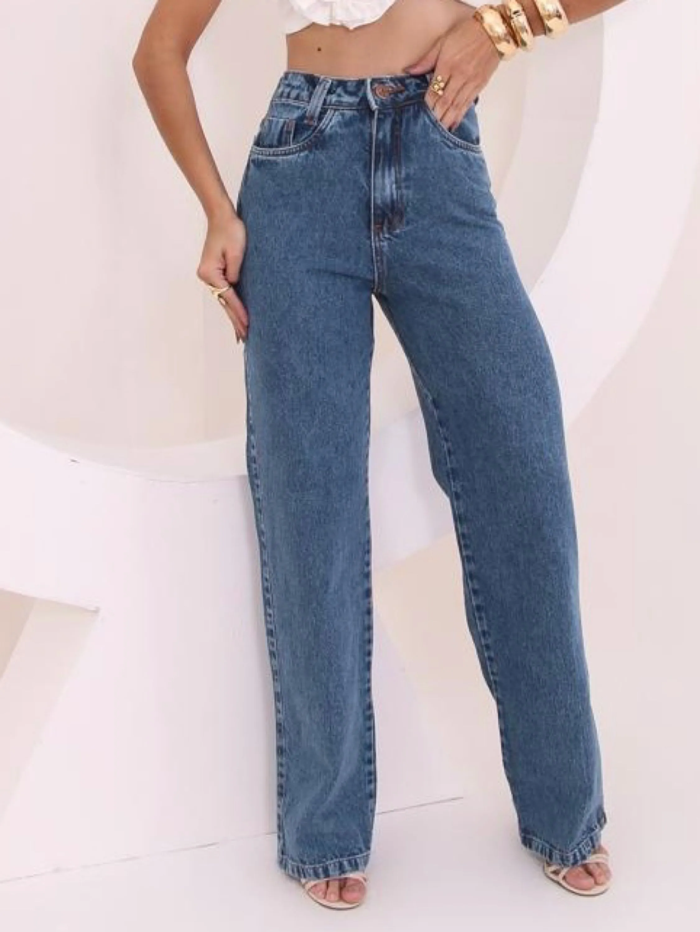 Calça jeans wide leg