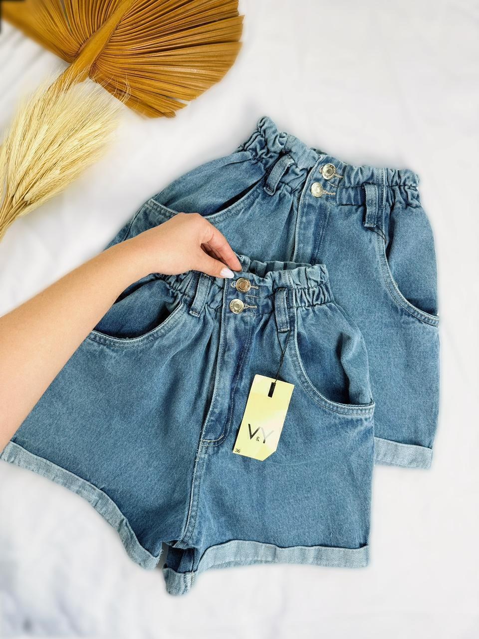 Short Jeans Feminino Bermuda Pedraria Brilho Com Bolso Melhor Qualidade