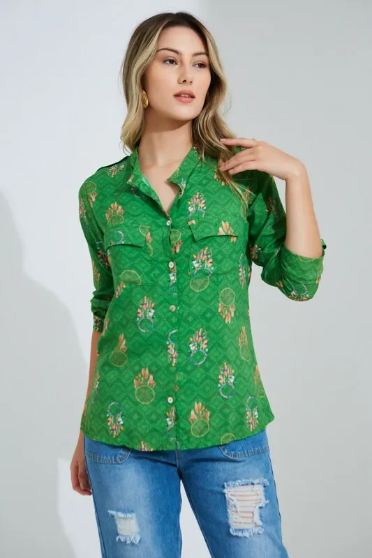 CAMISA CENARIUM ESTAMPADA VERDE