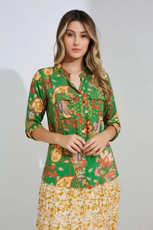 CAMISA CENARIUM ESTAMPADA VERDE