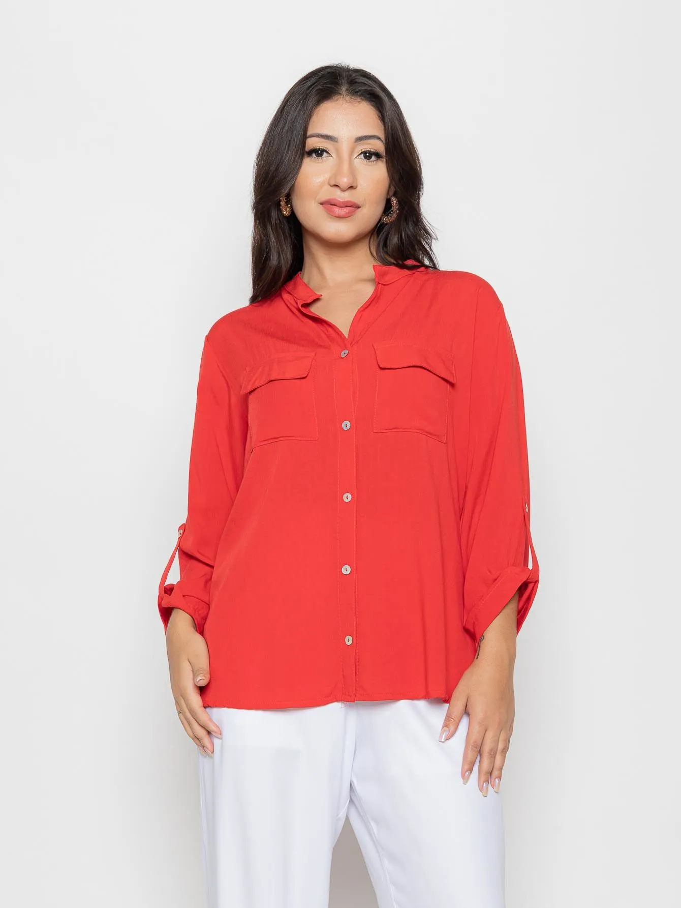 CAMISA CENARIUM VISCOSE CORAL