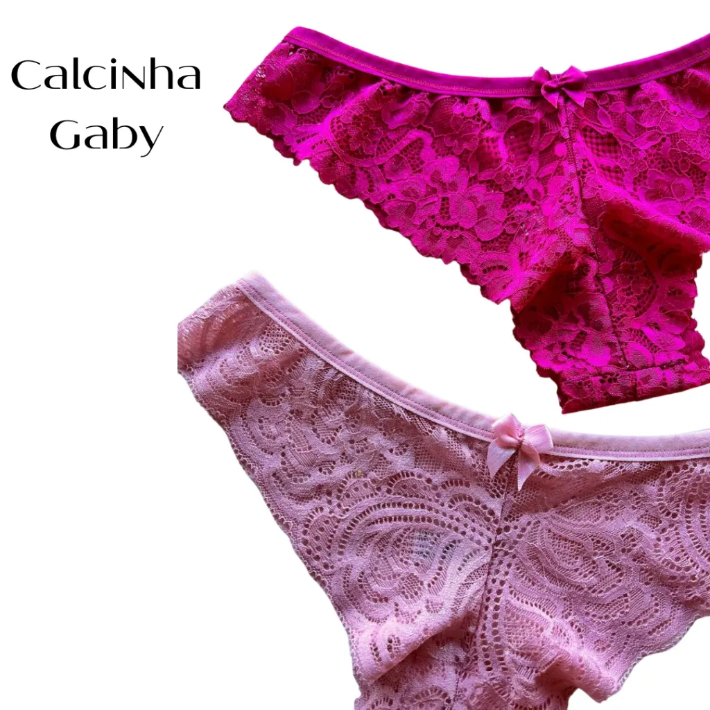 Calcinha Gaby (Calcinha Charme Rendada Semi Fio)