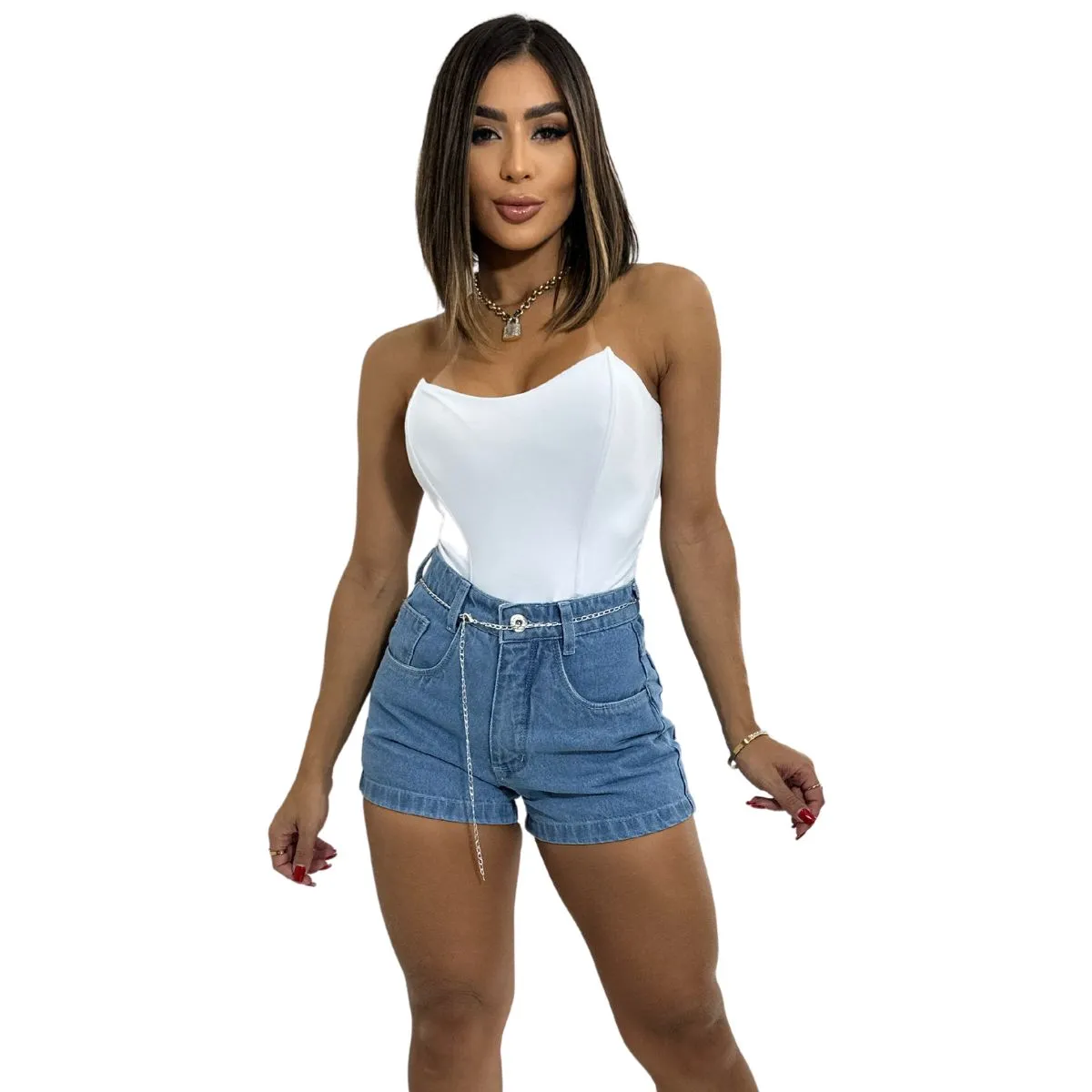 Short Jeans Feminino Sem Lycra 5052