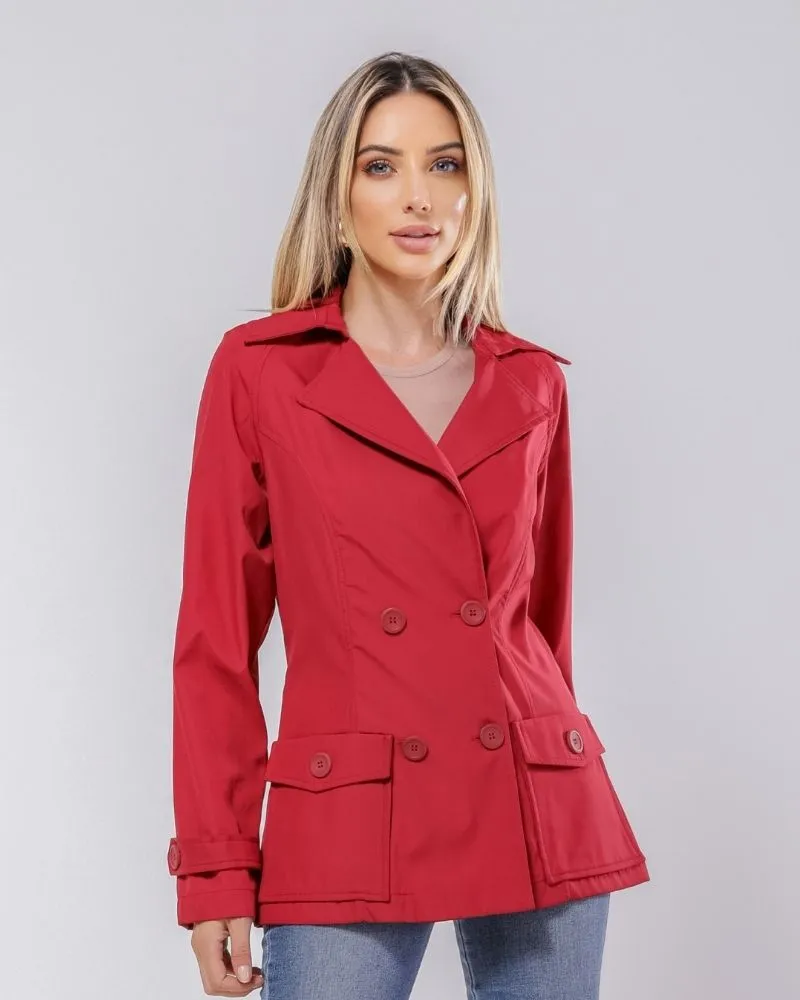 TRENCH COAT CURTO TRANSPASSADO VERMELHO