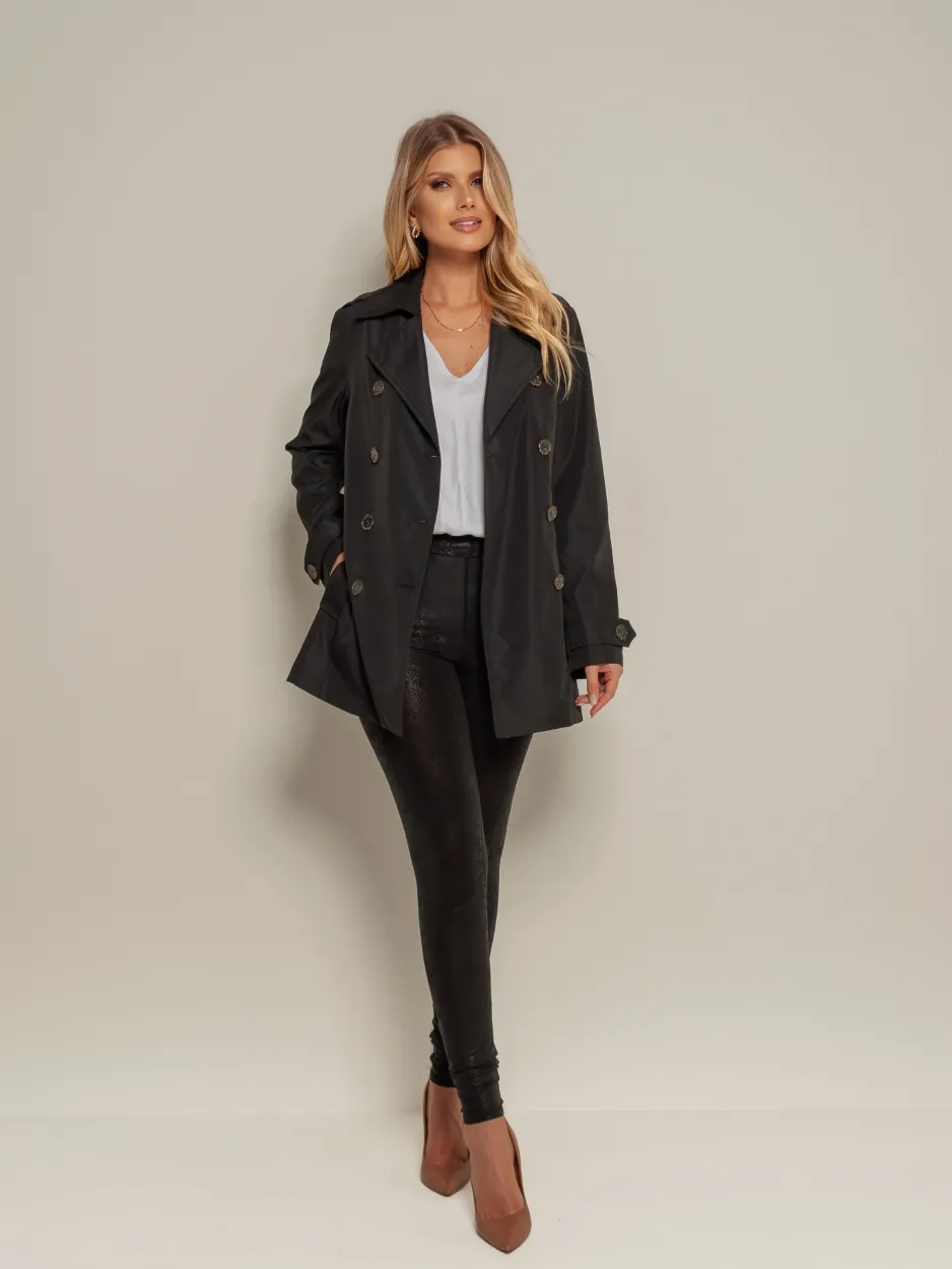 TRENCH COAT GARDENIA PRETO