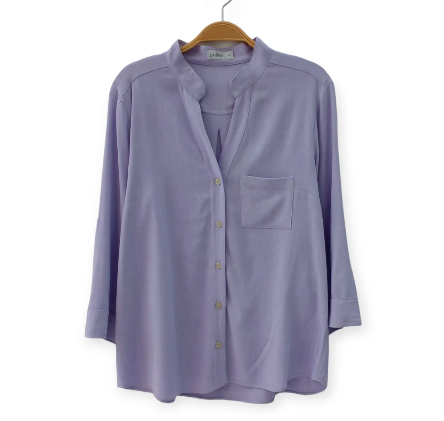 CAMISA VISCOSE MANGA 7/8 HORTENSIA LAVANDA