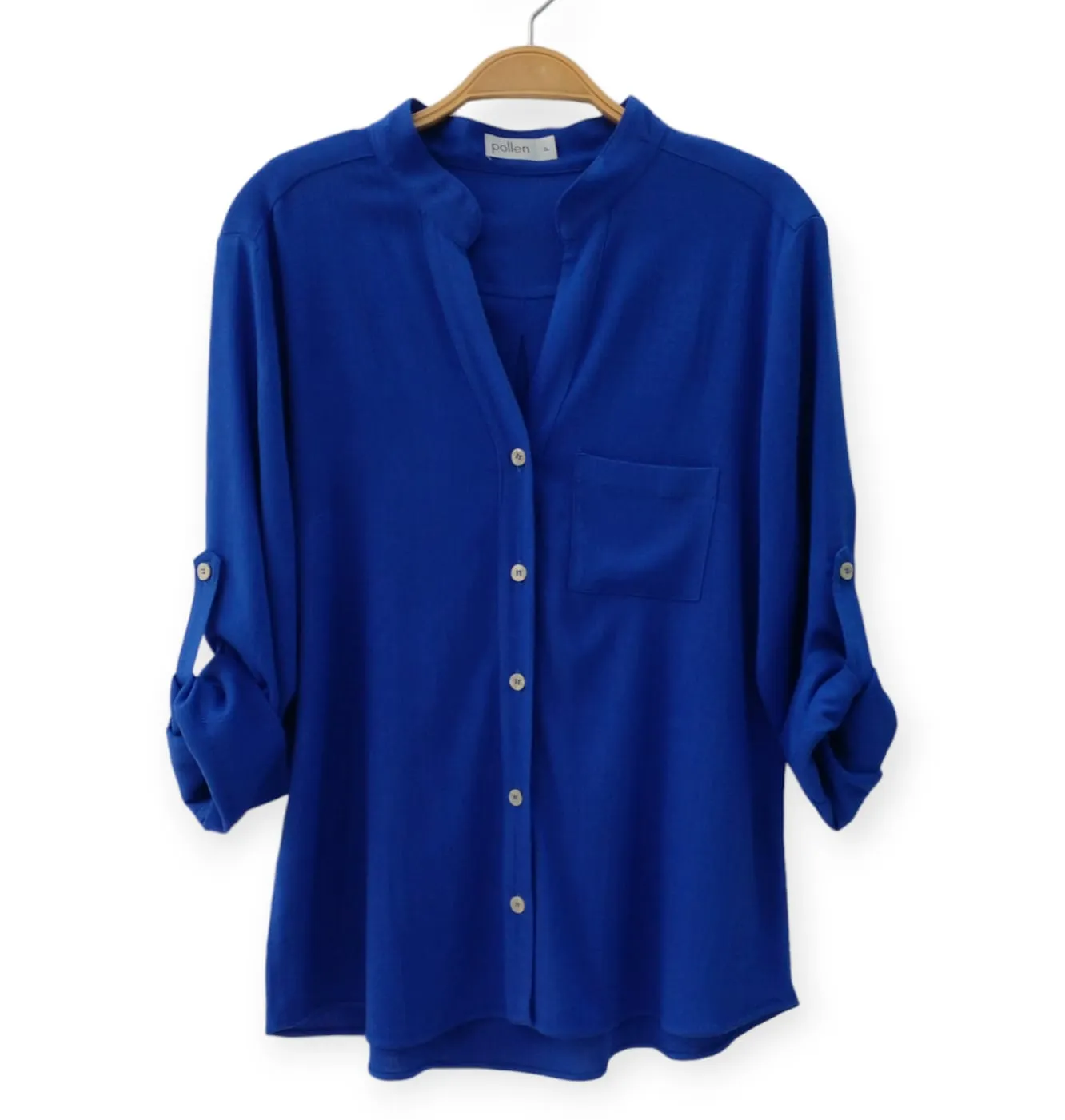 CAMISA VISCOSE MANGA 7/8 HORTENSIA AZUL BIC