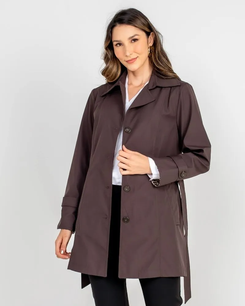 TRENCH COAT SOBRETUDO FORRO XADREZ MARROM