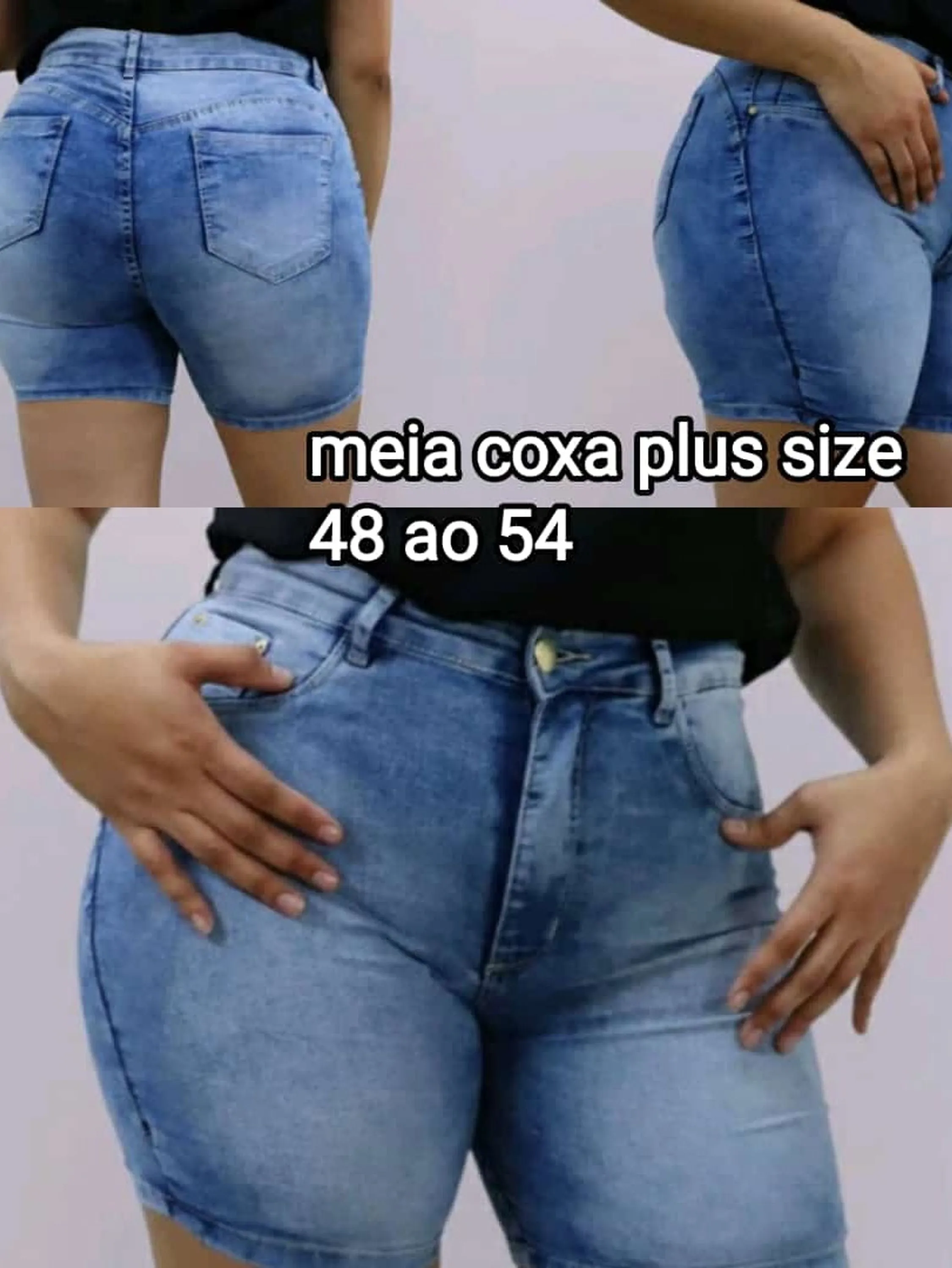 Bermuda fem jeans meia coxa