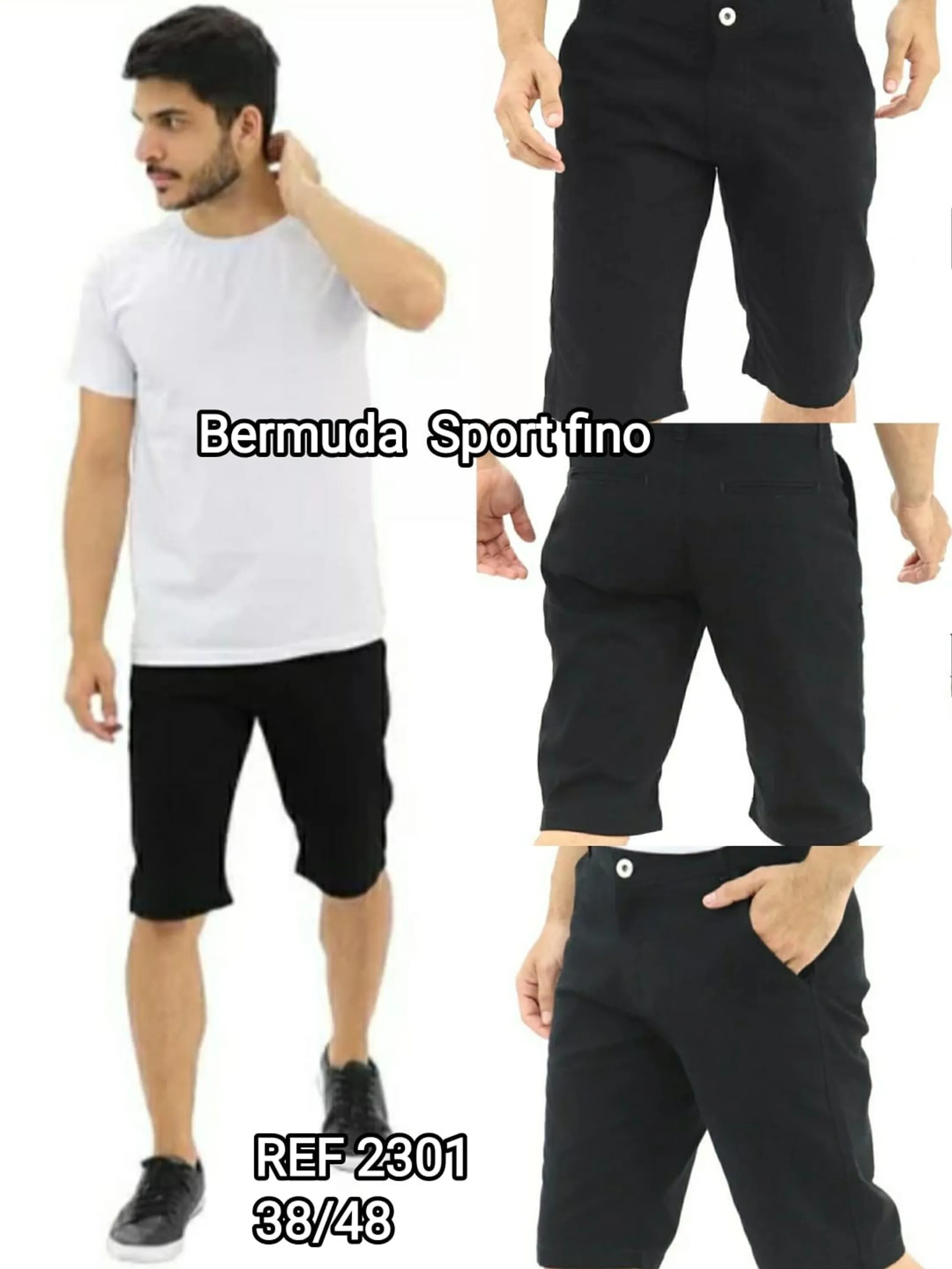 Bermuda masc sport fino