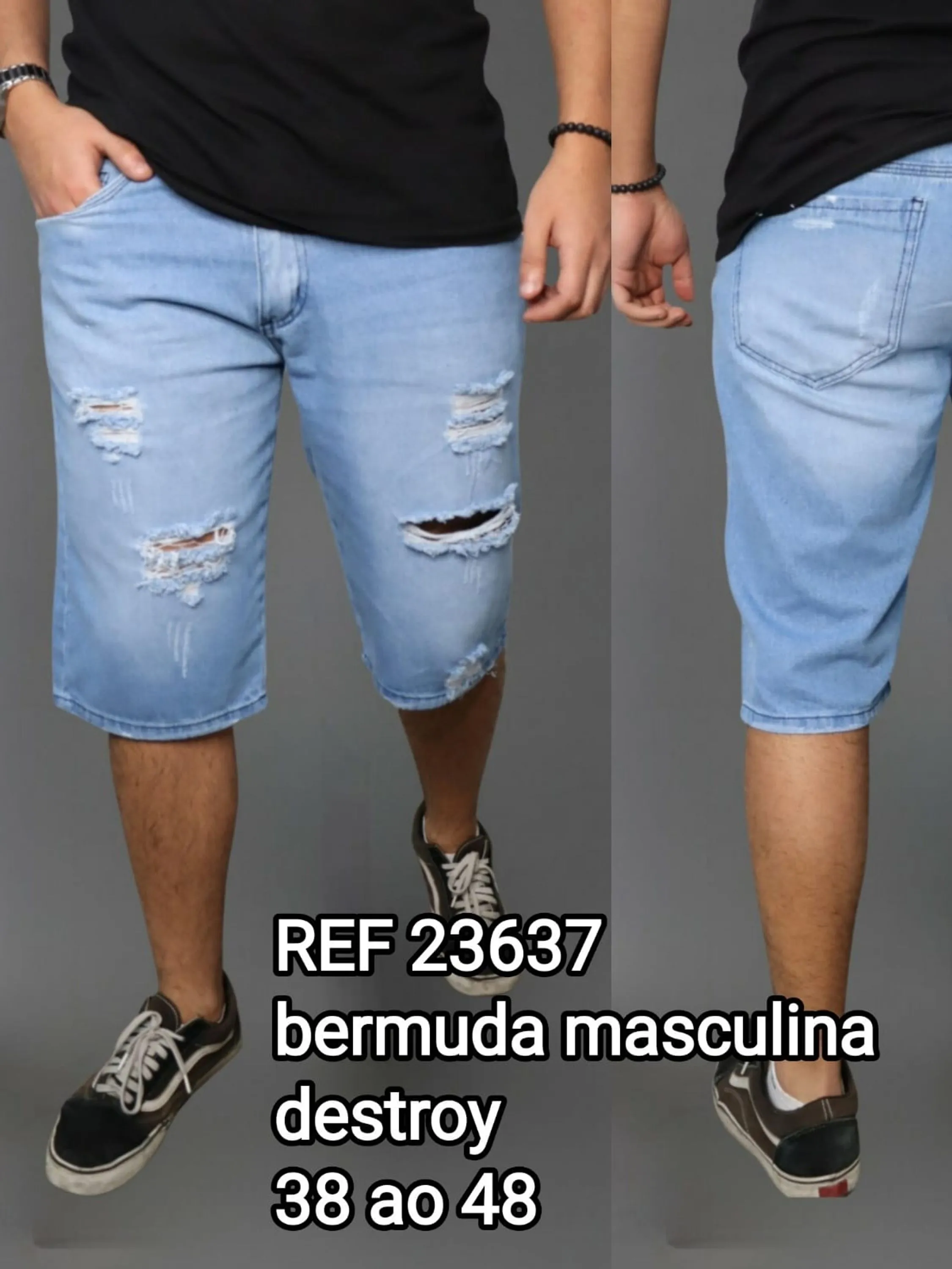 Bermuda jeans  masc  destroy