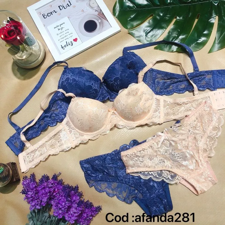 Black Friday Afanda- Conjunto lingerie com renda