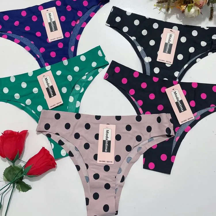 Afanda lingerie - Calcinha sem costura Poá