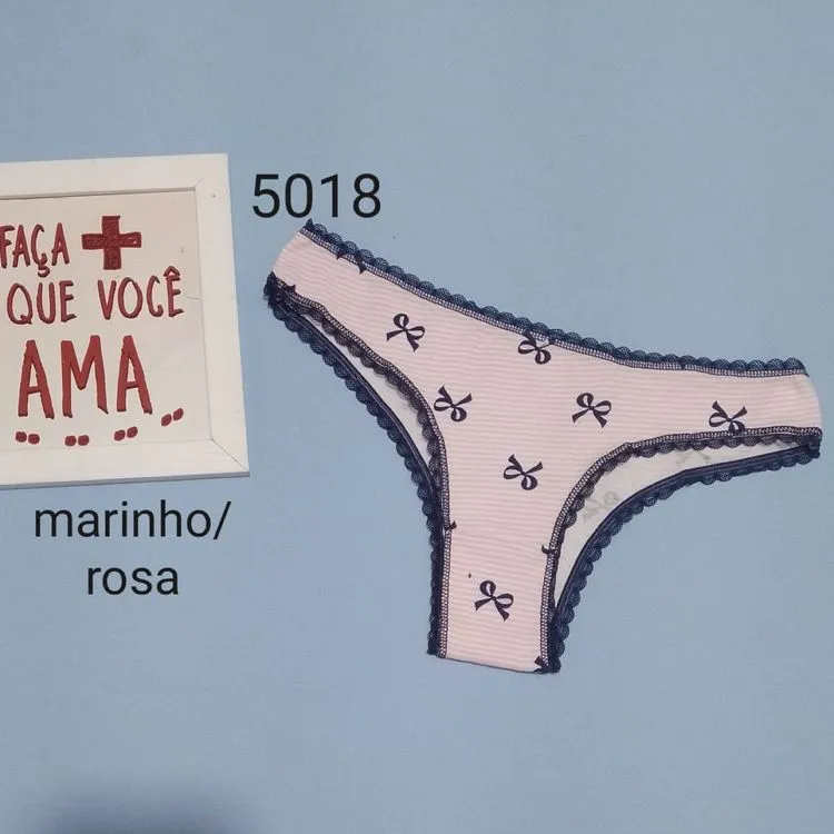 Promoção Afanda:5018-Calcinha tanguinha  de algodão com elastano estampado