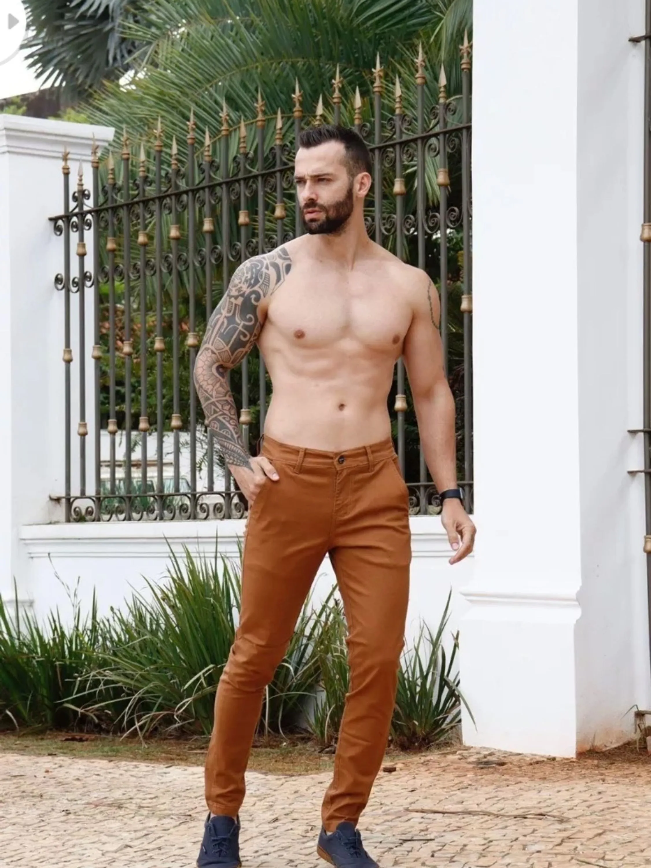 Calça masculina sarja