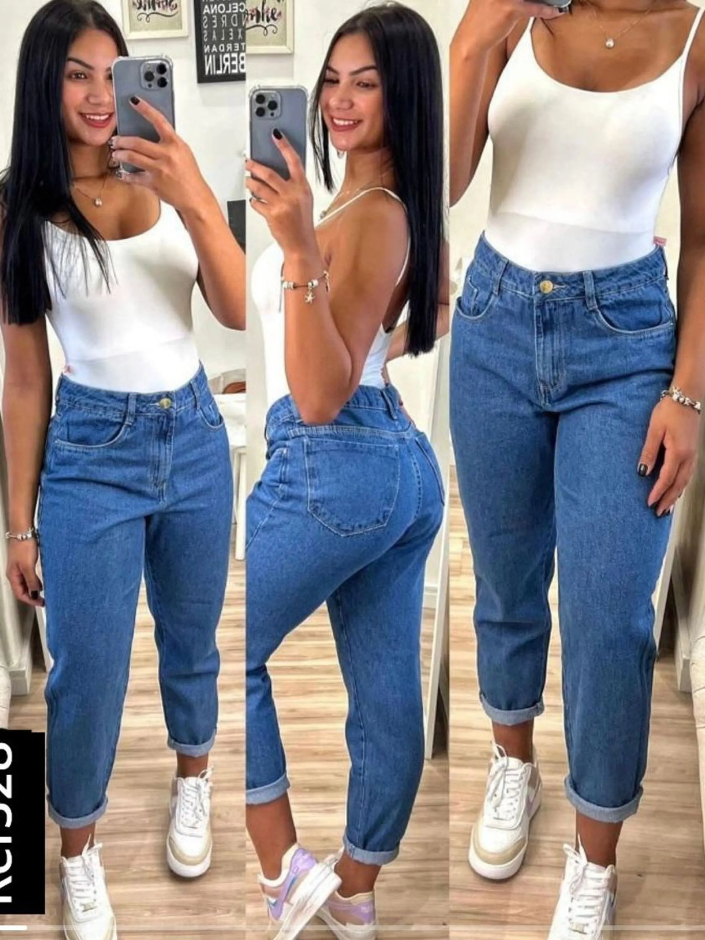 Calça mom feminina sem laycra