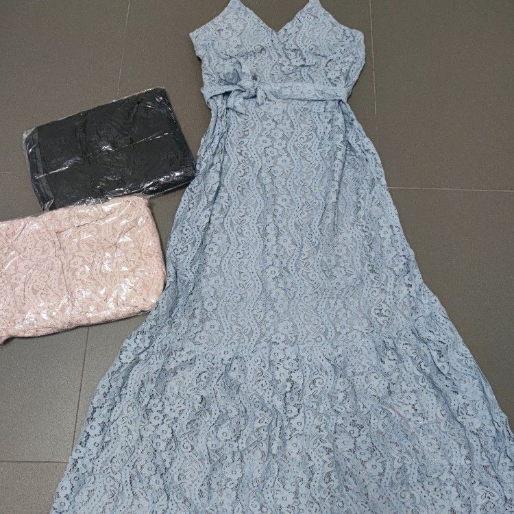 Vestido longo com Renda