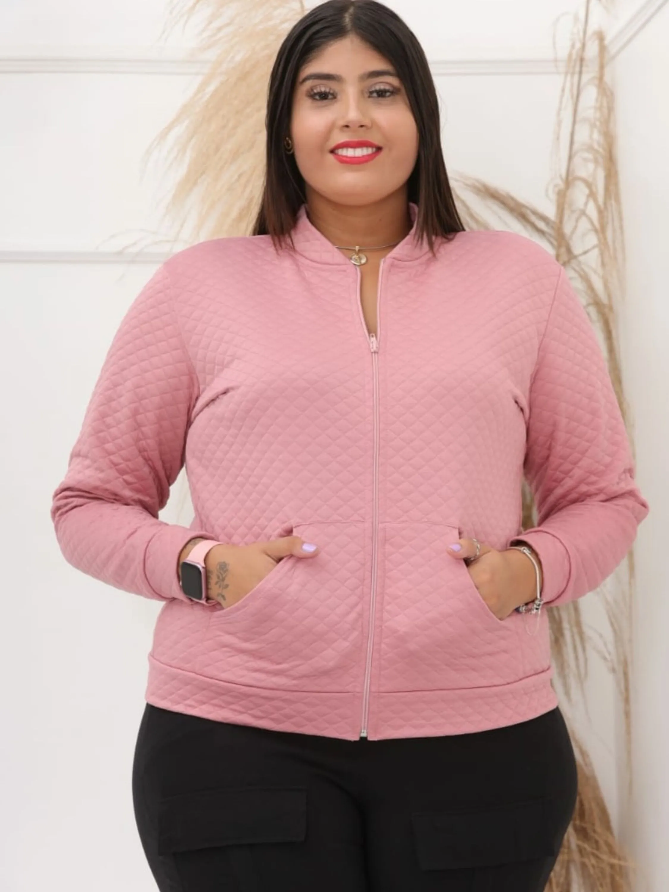 Jaqueta manga longa plus size