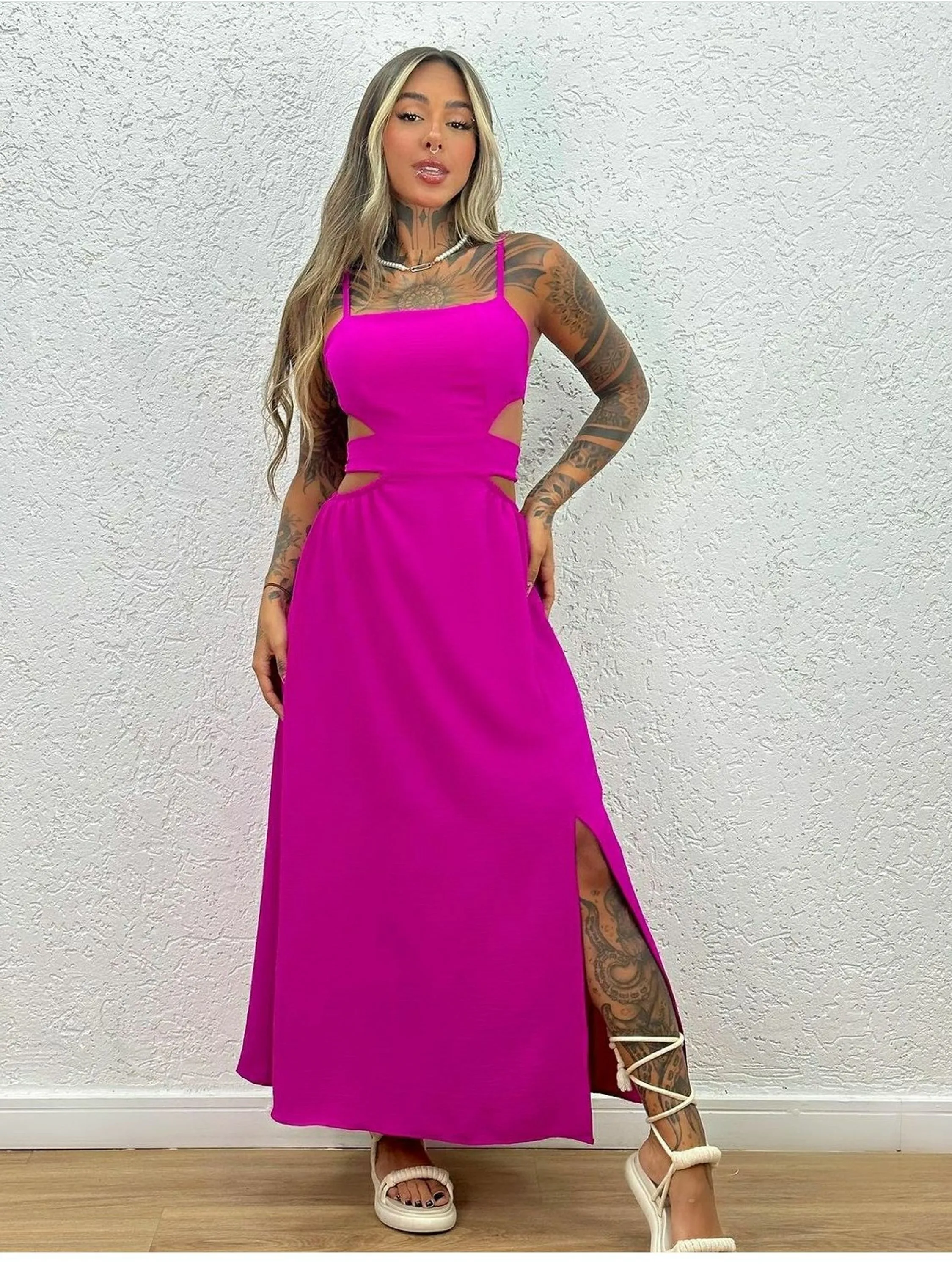 Vestido longo com bojo