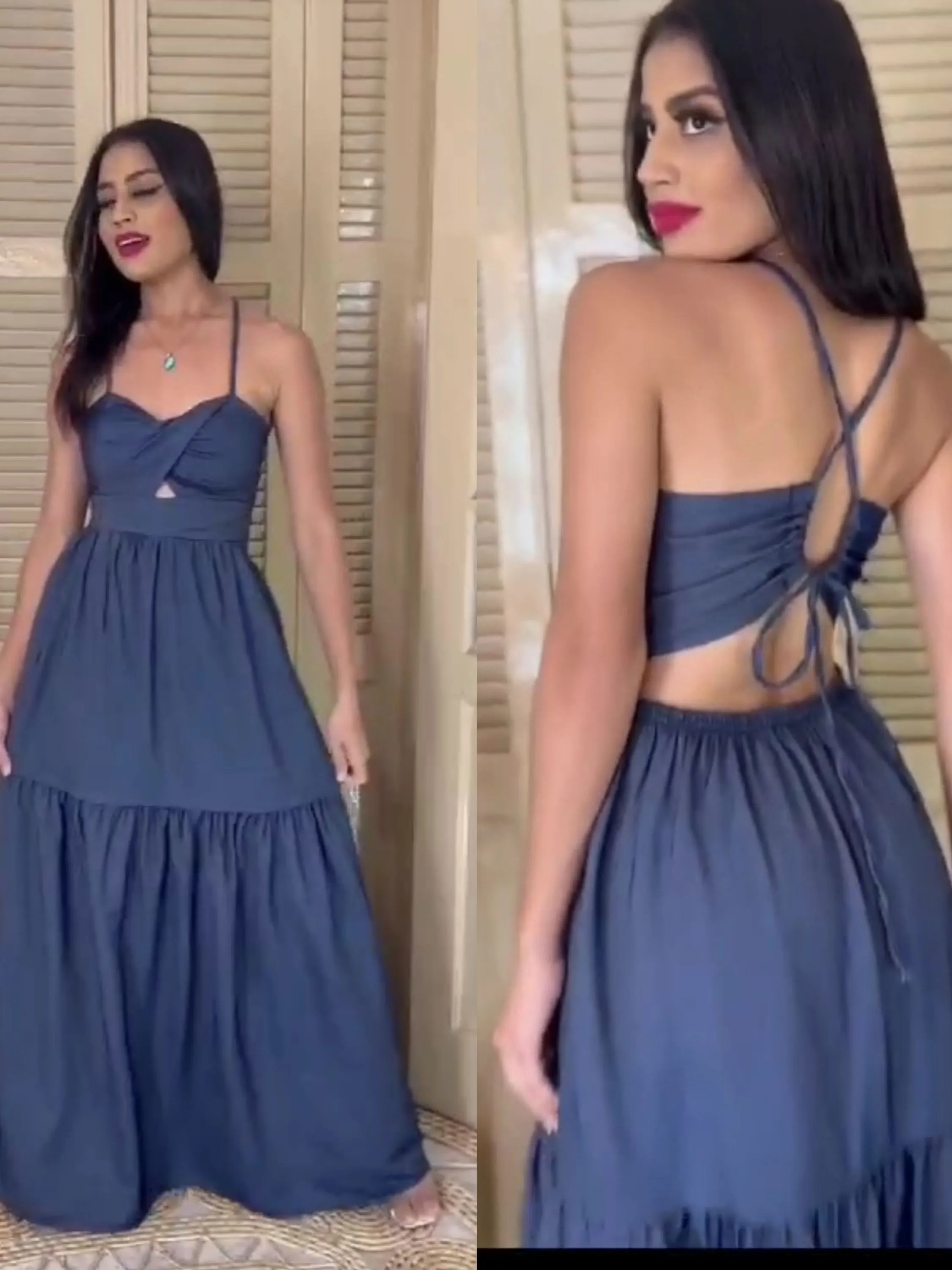 Vestido longo com bojo