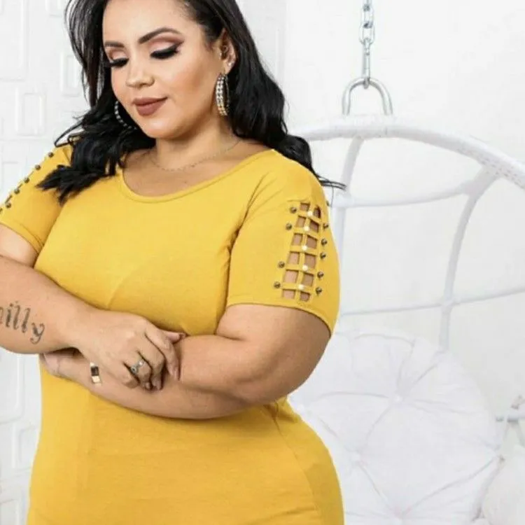 Blusa manga curta plus size