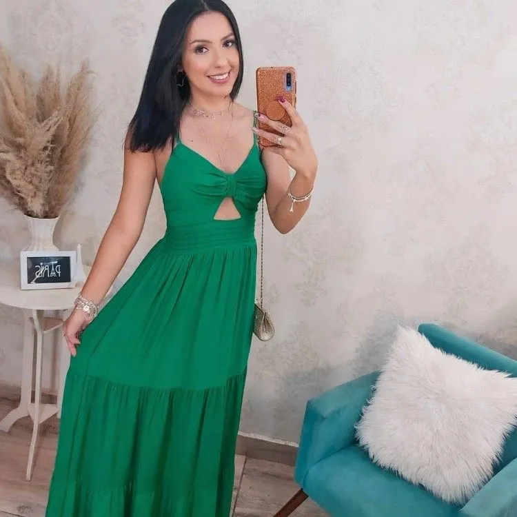 Vestido longo com bojo