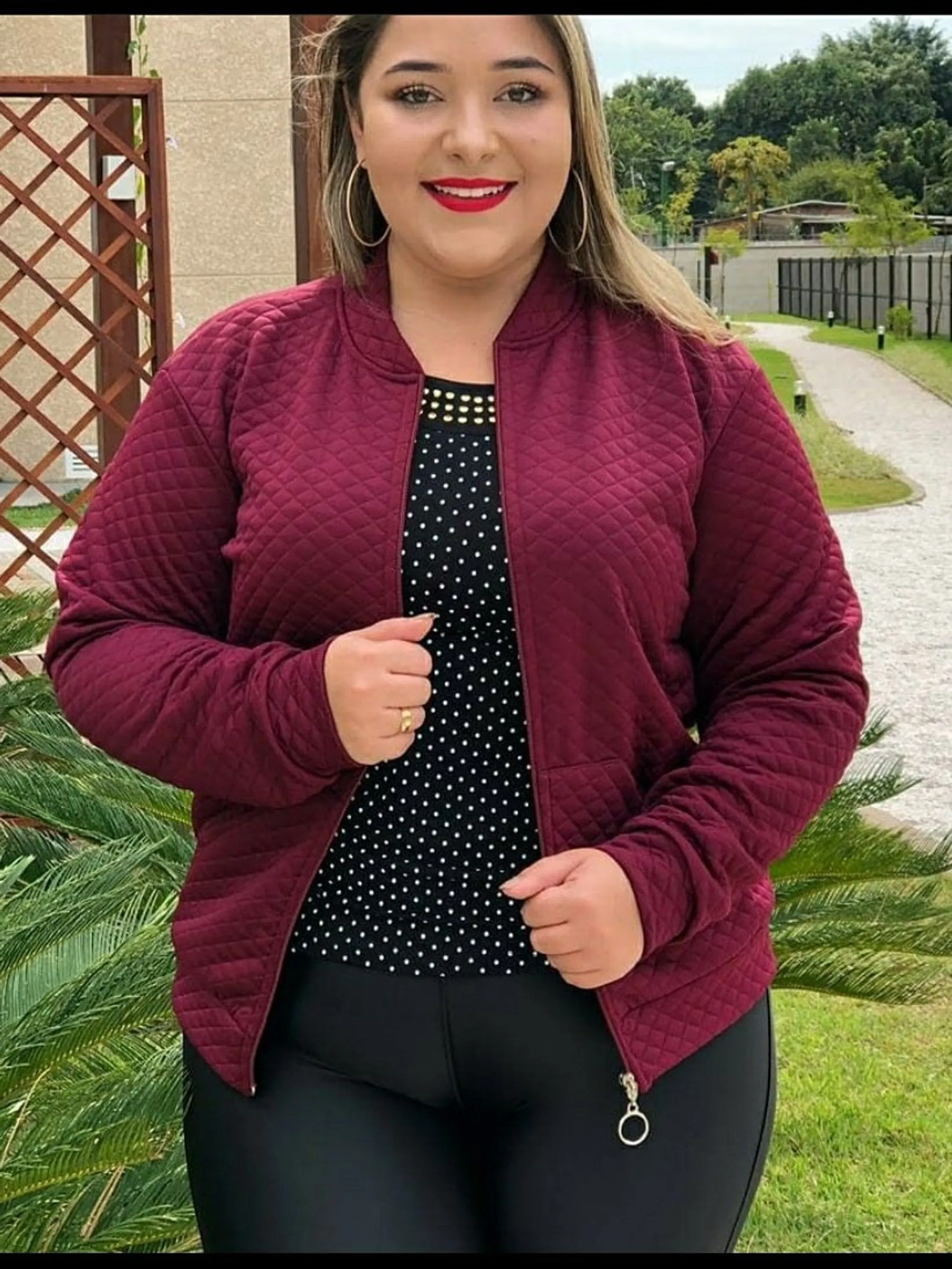 Jaqueta manga longa plus size