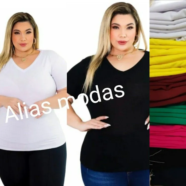 Blusa manga curta plus size