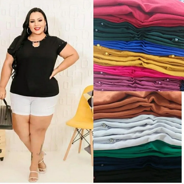 Blusa manga curta plus size