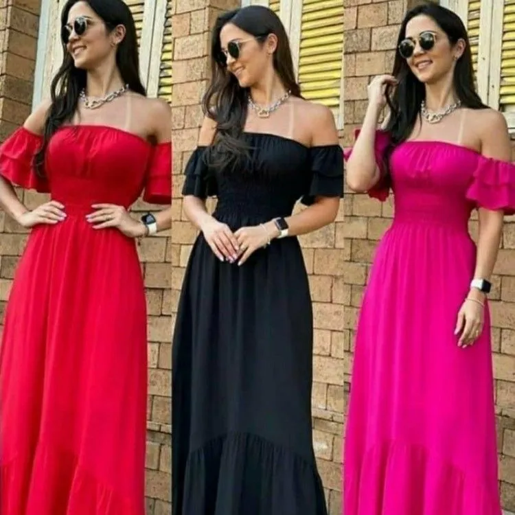 Vestido longo com bojo