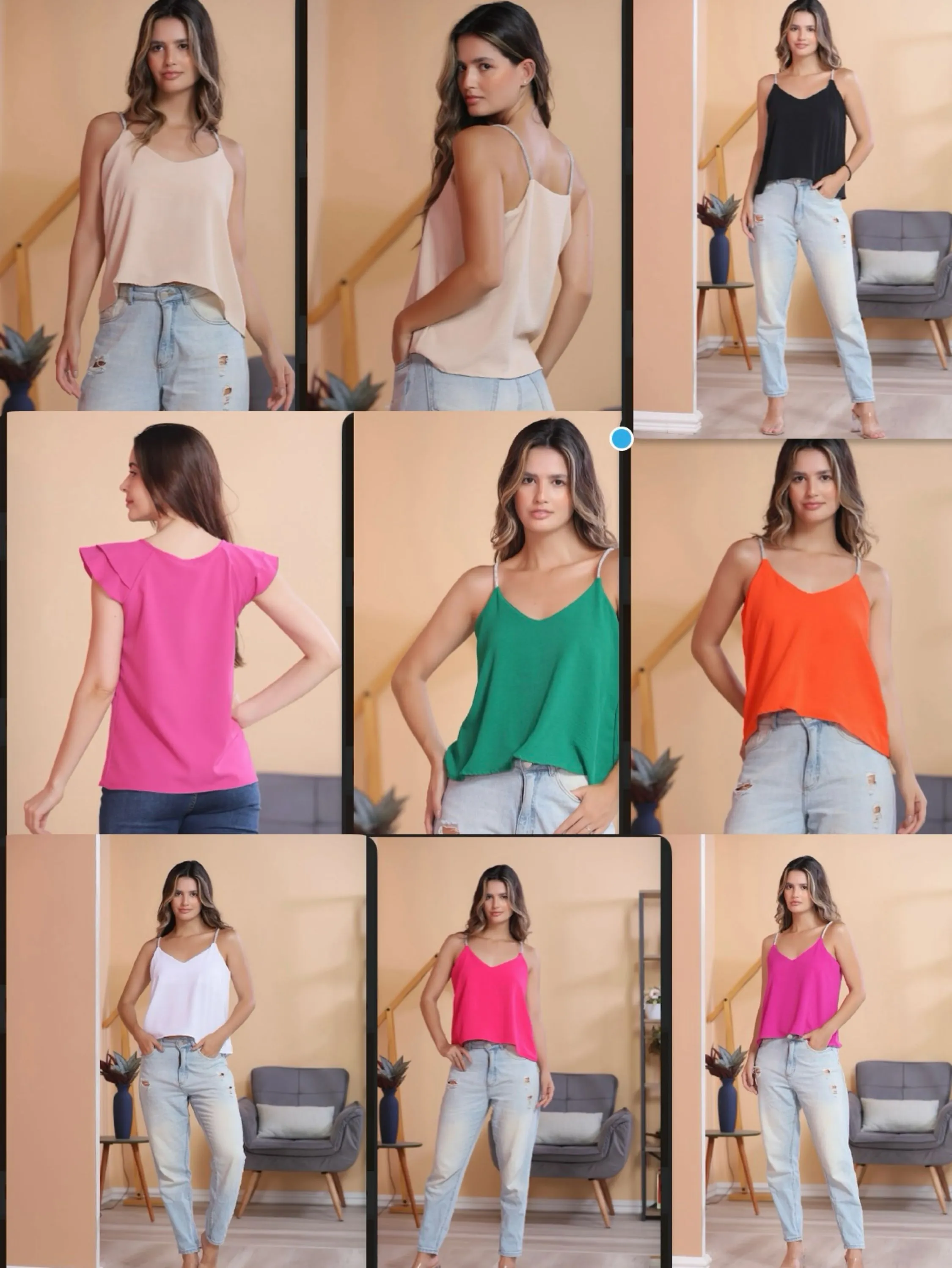 regata Básico Chic Blusa Alça Brilho Moda Verão Feminina