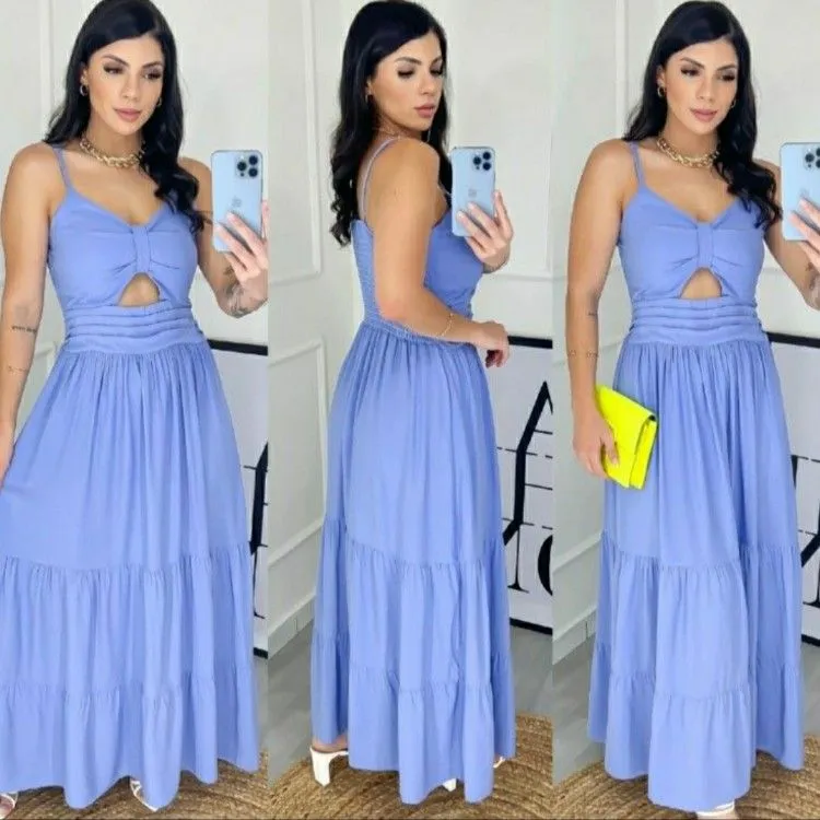 Vestido longo com bojo